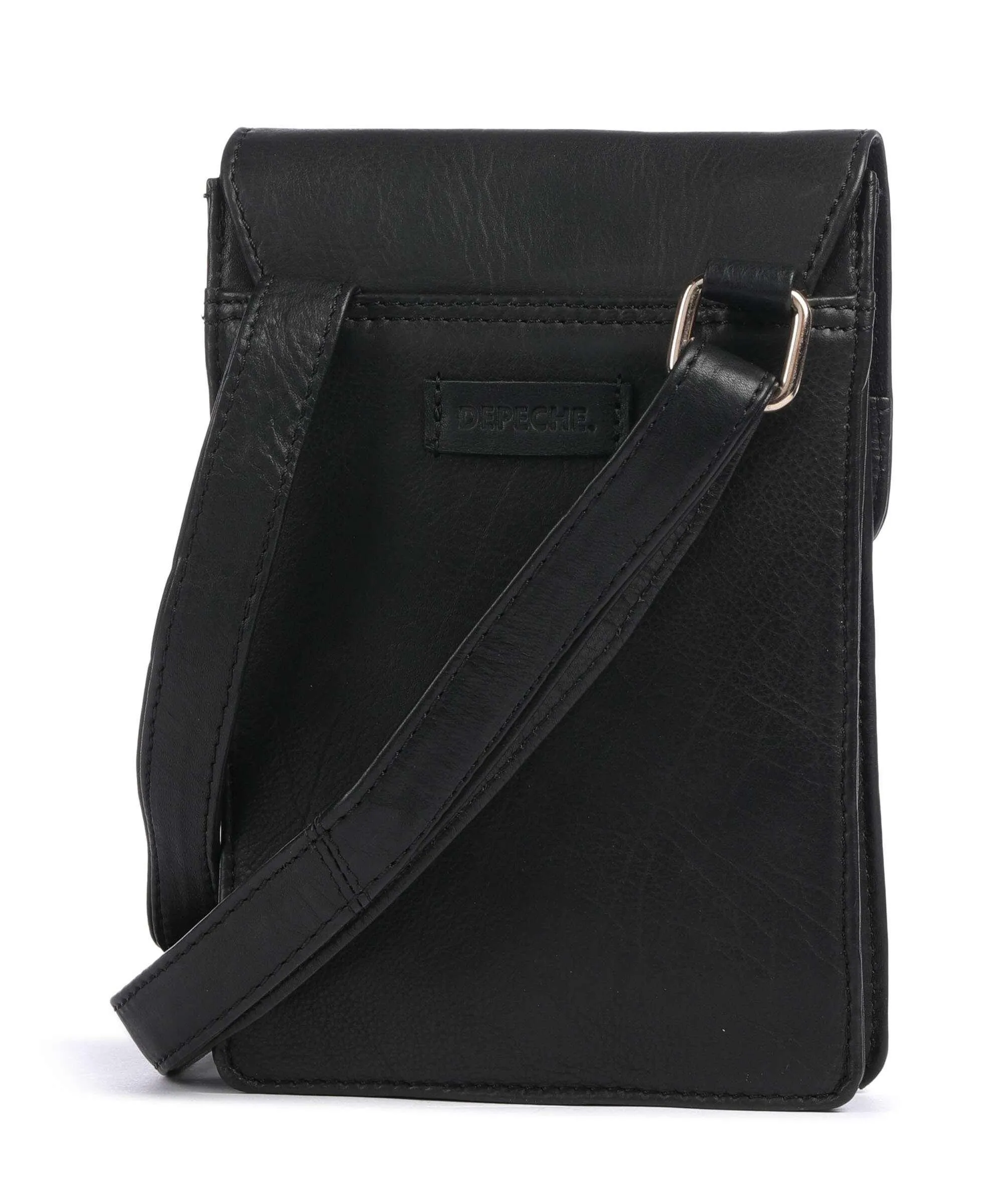  Depeche Golden Chic Borsetta porta cellulare pelle di vacchetta grana nero  