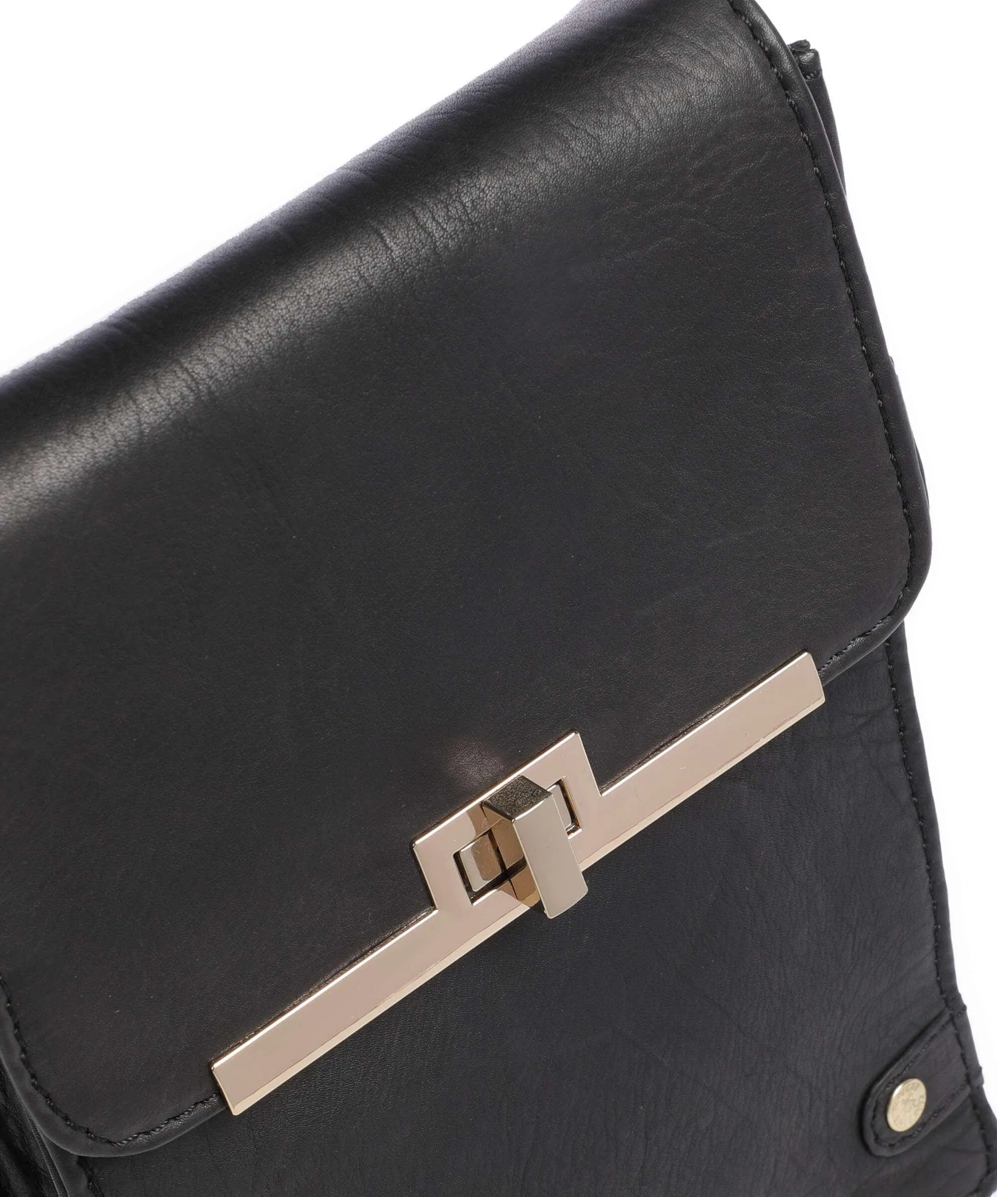  Depeche Golden Chic Borsetta porta cellulare pelle di vacchetta grana nero  