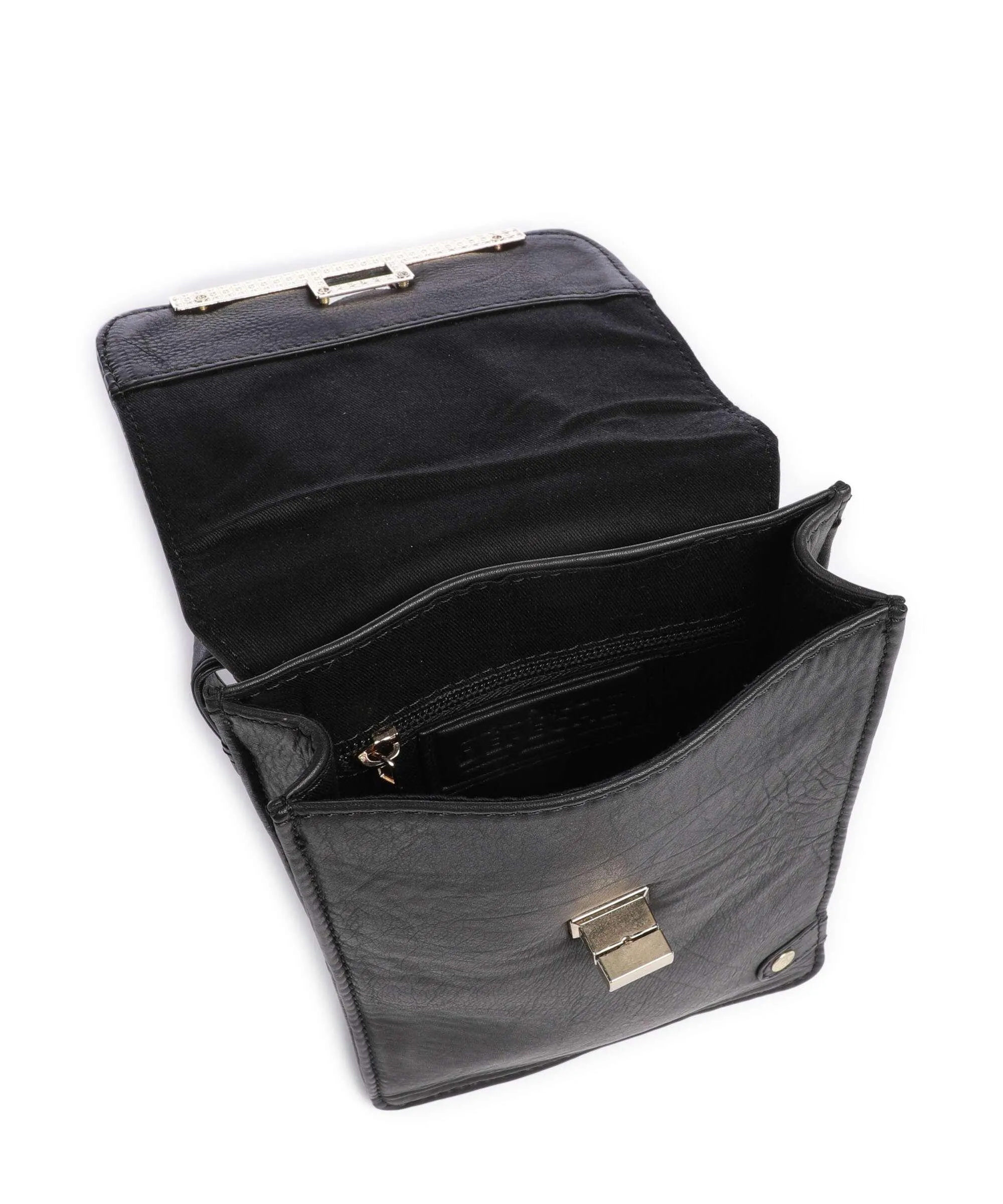  Depeche Golden Chic Borsetta porta cellulare pelle di vacchetta grana nero  