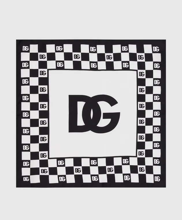 Dolce&Gabbana Sciarpa in seta con stampa logo GQ704EHI1F1