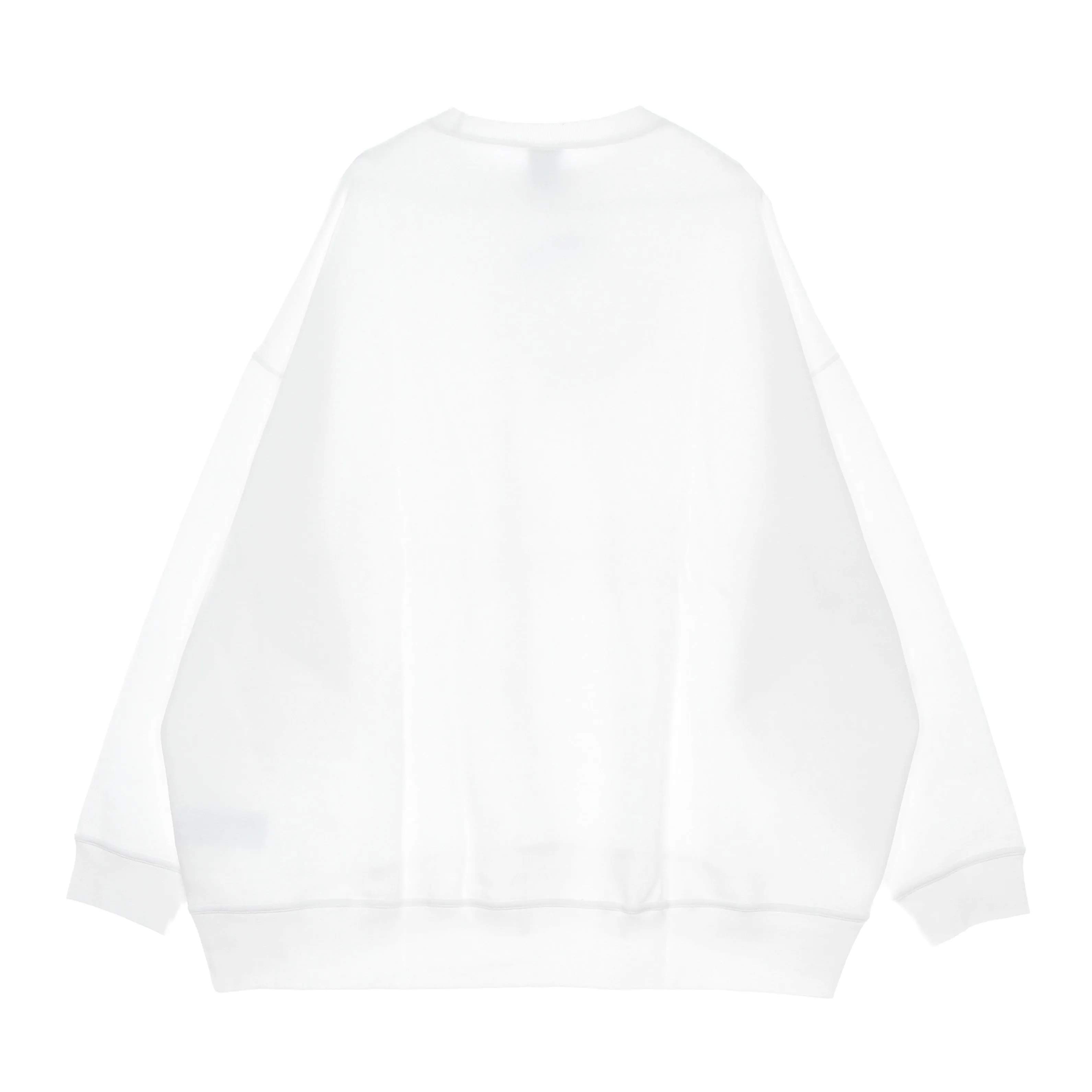 Felpa Girocollo Donna W Essentials Collection Fleece Oversized Crew White/black