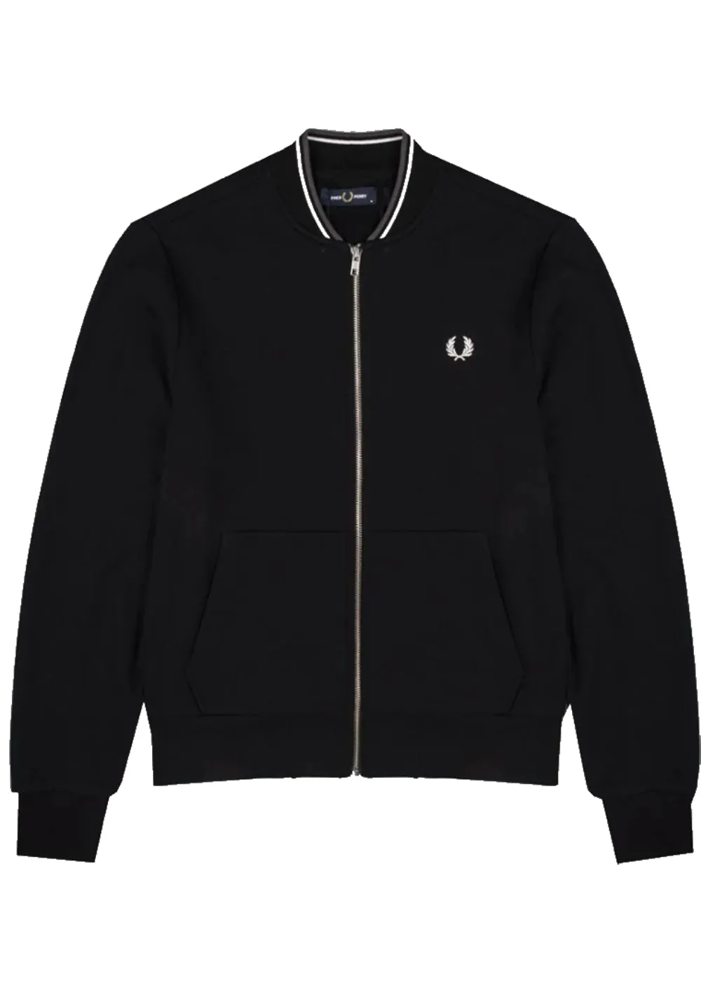 Fred Perry Felpa con ZipThrough Sweatshirt Nera