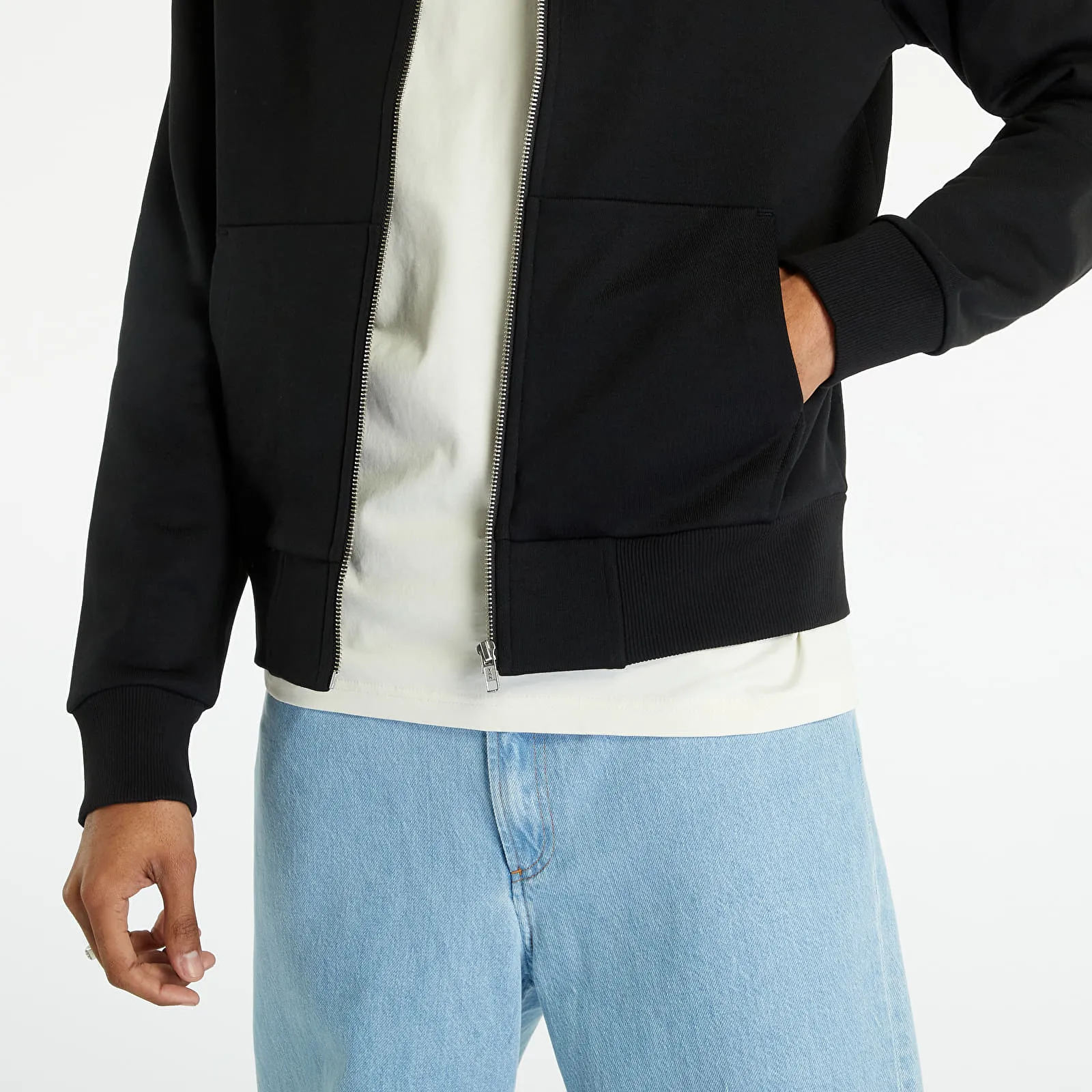Fred Perry Felpa con ZipThrough Sweatshirt Nera