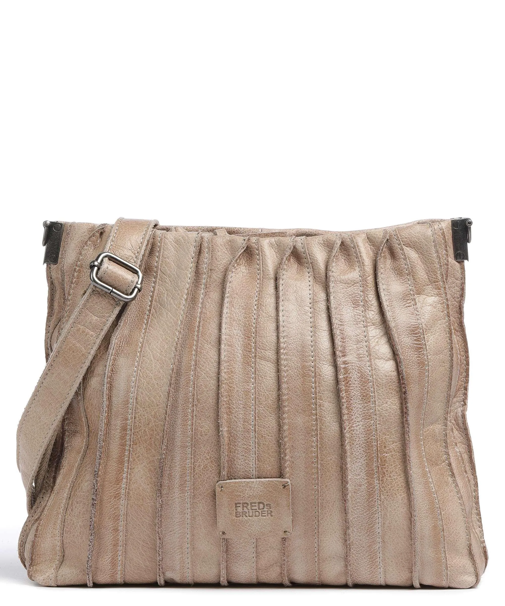  FredsBruder Izzle Borsa a spalla pelle granulata taupe  