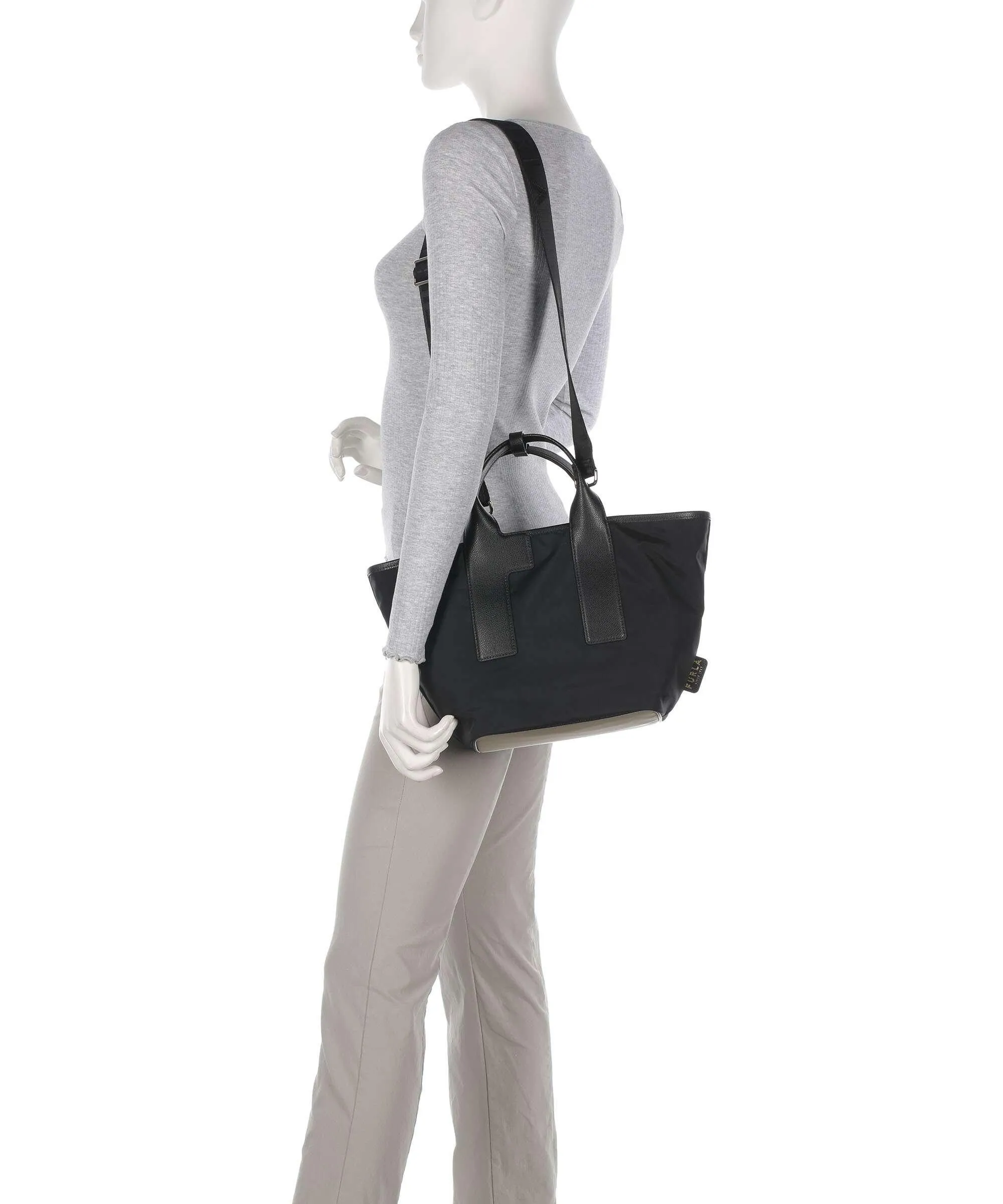  Furla Arco Fly M Borsa a mano nylon nero  