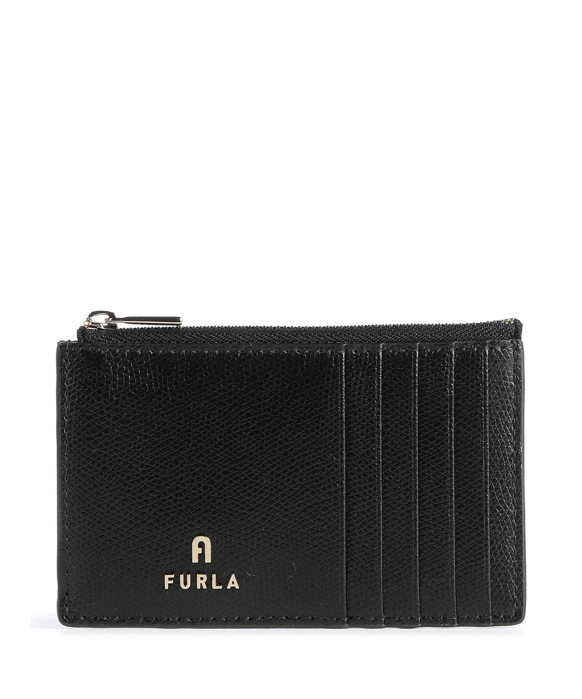  Furla Camelia M Porta carte di credito pelle granulata nero  