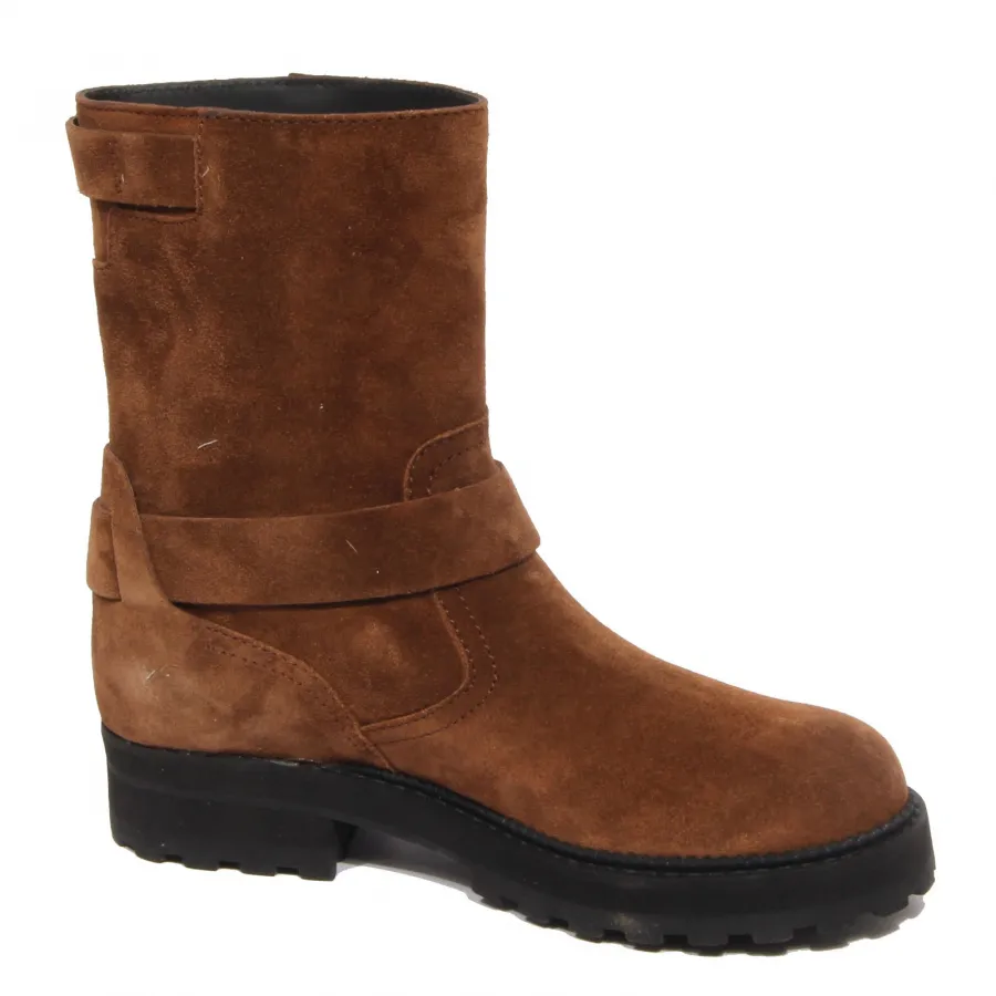 G2120 biker basso TOD'S suede brown biker boot woman