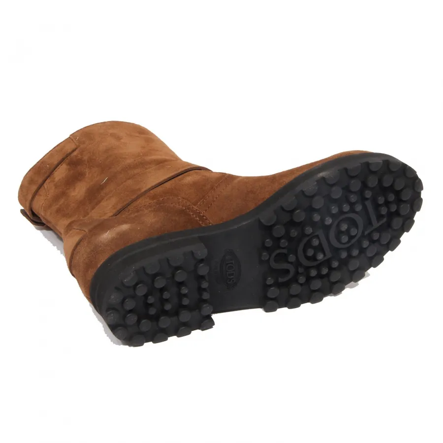 G2120 biker basso TOD'S suede brown biker boot woman
