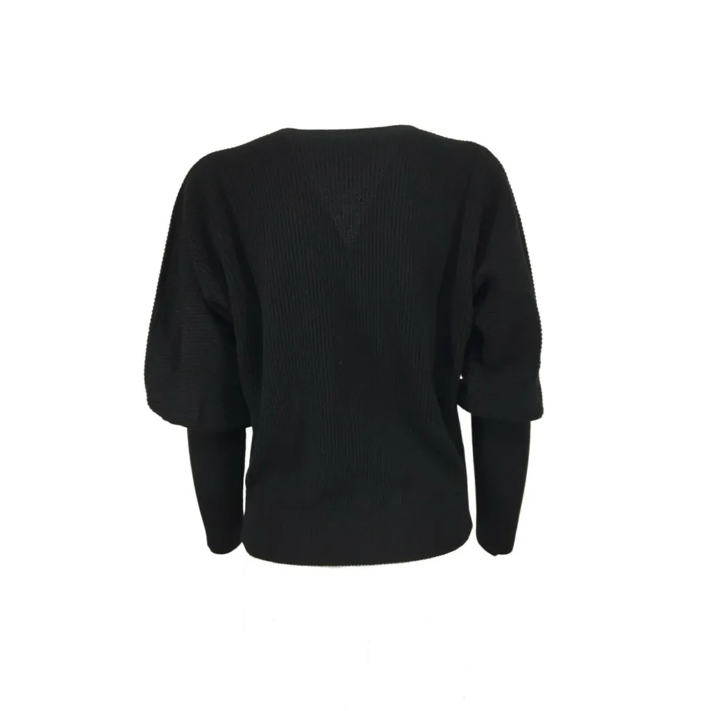 GAIA MARTINO maglia donna lana a v nera art GM11 MADE IN ITALY