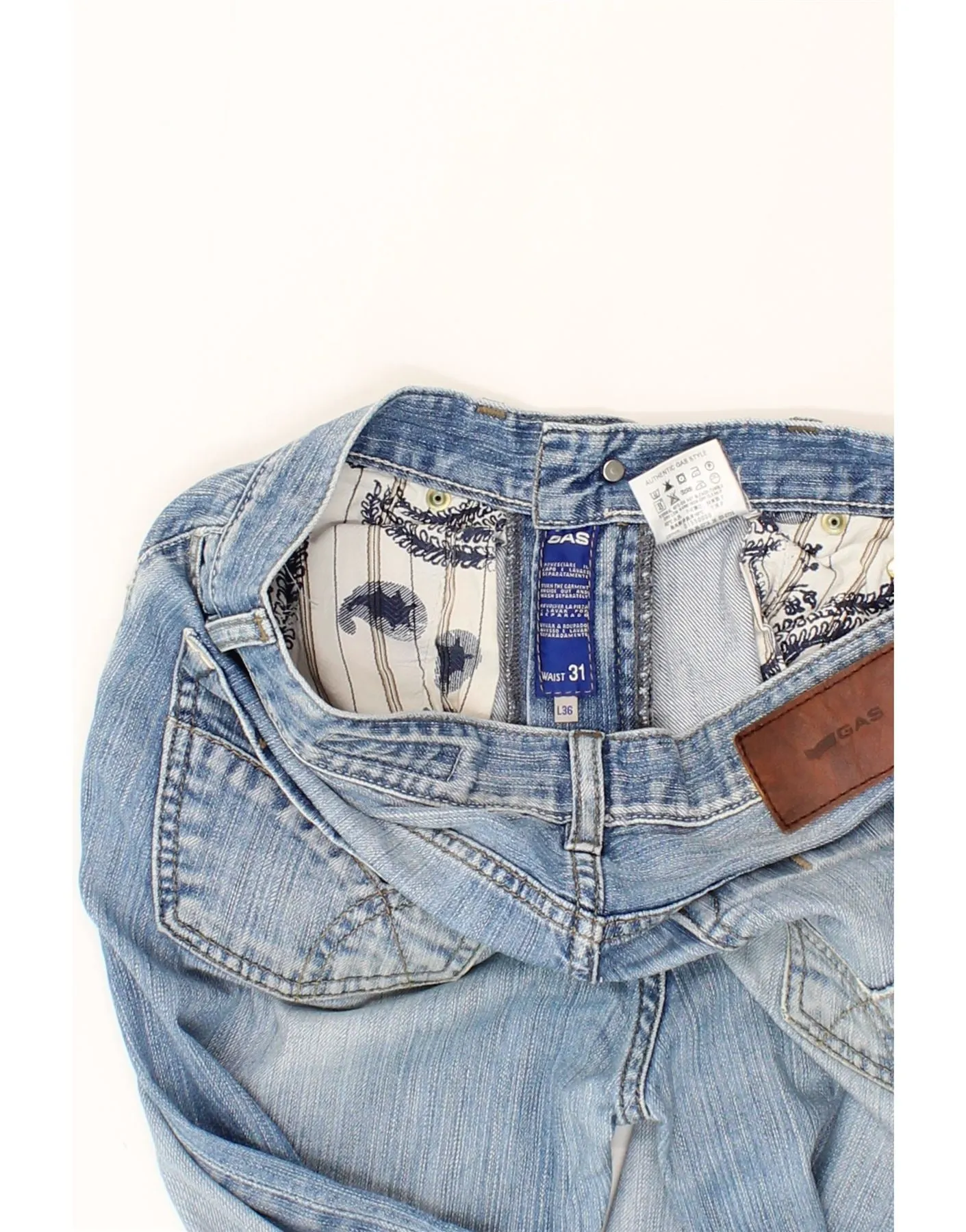 GAS Mens Straight Jeans W31 L31 Blue