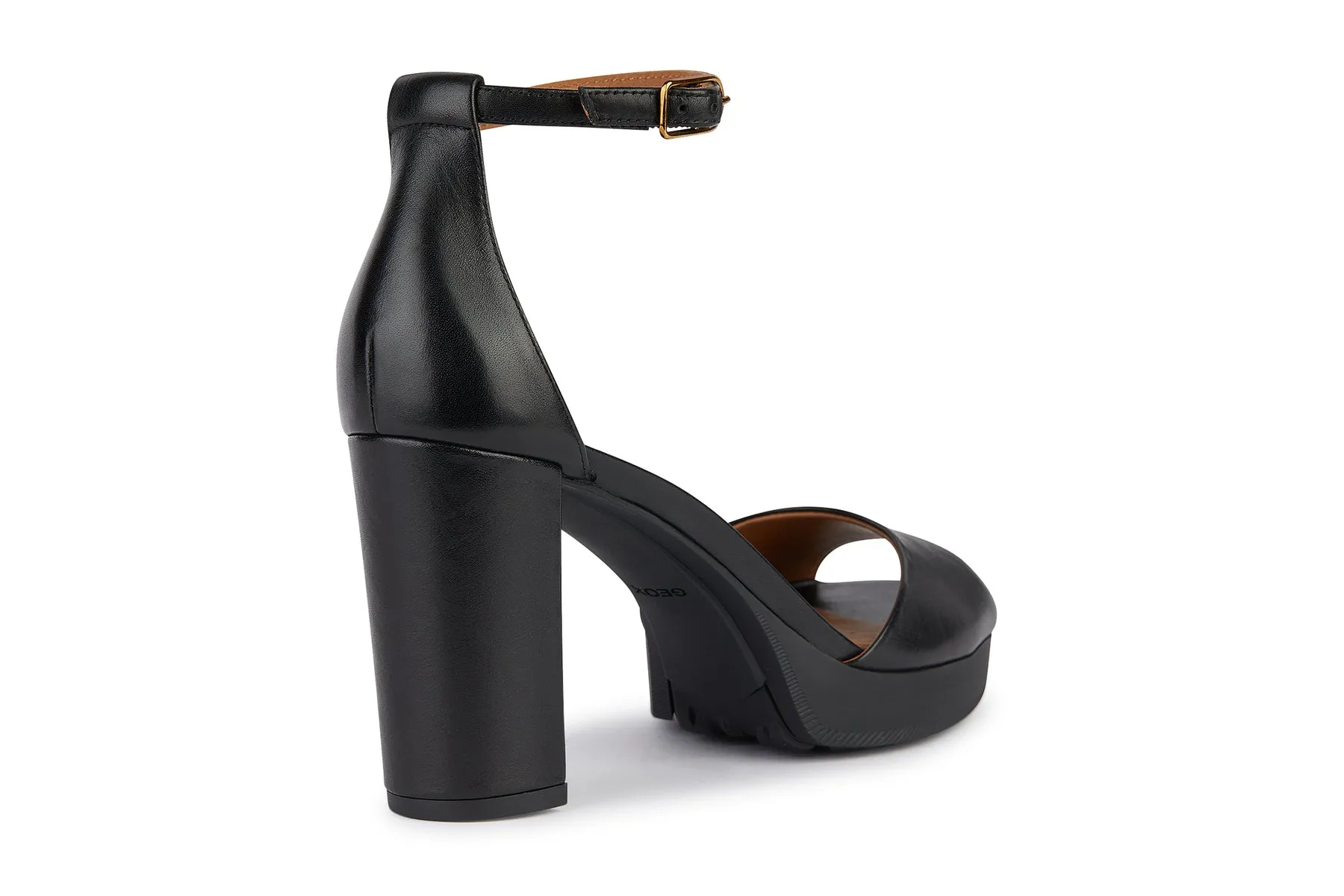 GEOX Sandalo Tacco Alto Donna - D45B6D00043 Nero  