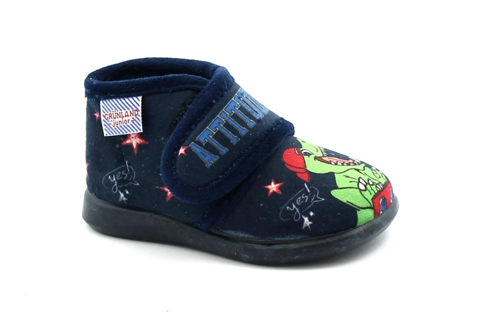GRUNLAND DALY PA0667 blu scarpe bambino pantofole tessuto strappo plantare