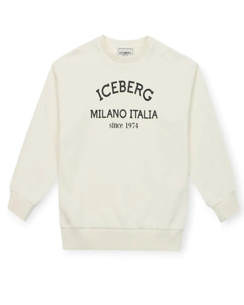 Iceberg Felpa girocollo con stampa frontale MFICE5334J