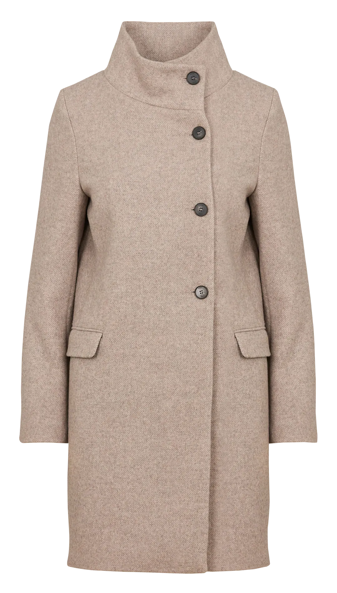  IKKS   Cappotto a bottoni asimmetrici in misto lana | Beige