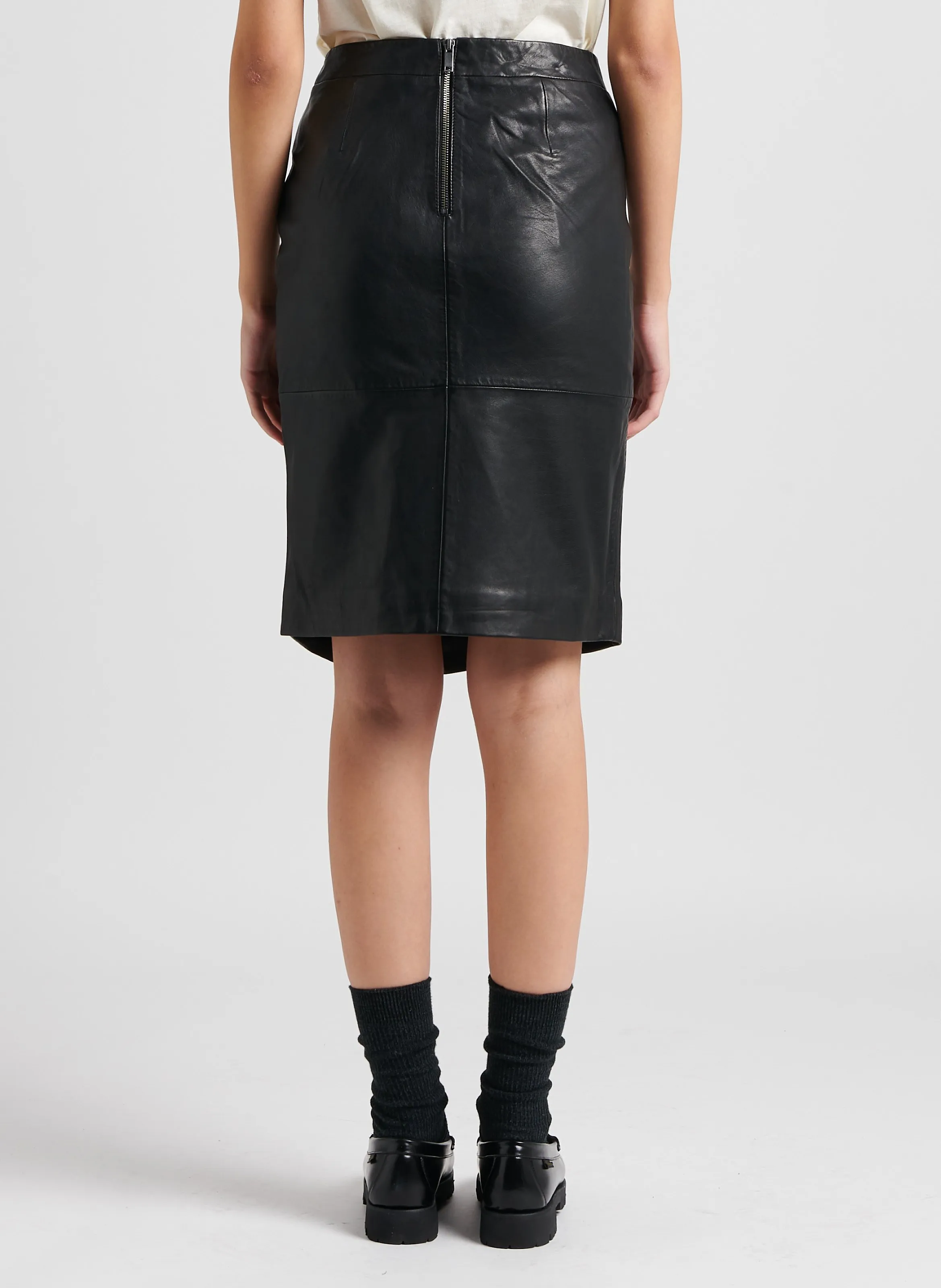  IKKS   Gonna midi in pelle | Nero