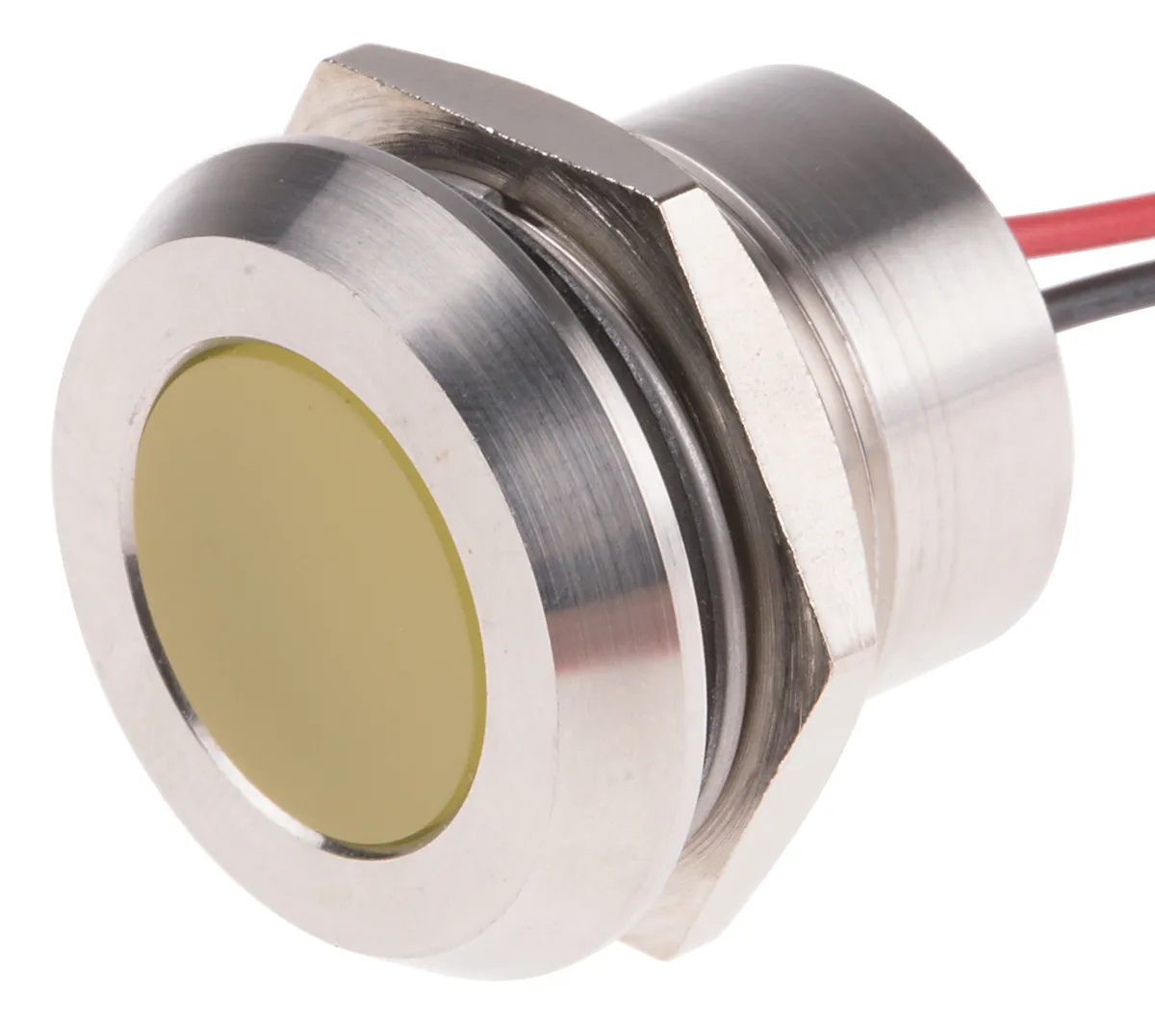 Indicatore da pannello RS PRO Giallo  a LED, 12V cc, IP67, A filo, foro da 22mm