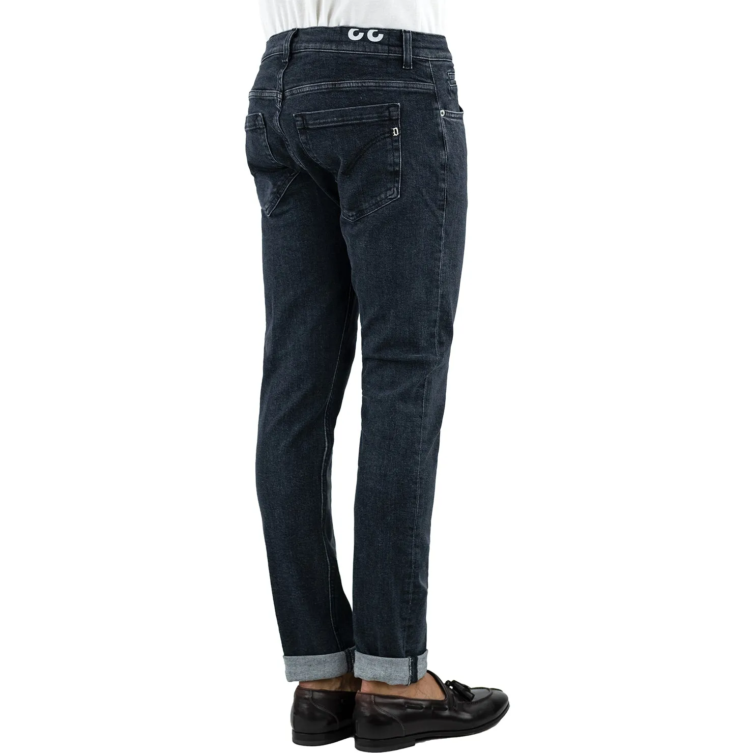 Jeans DONDUP George UP232 in Denim Stretch Organico Nero Lavato