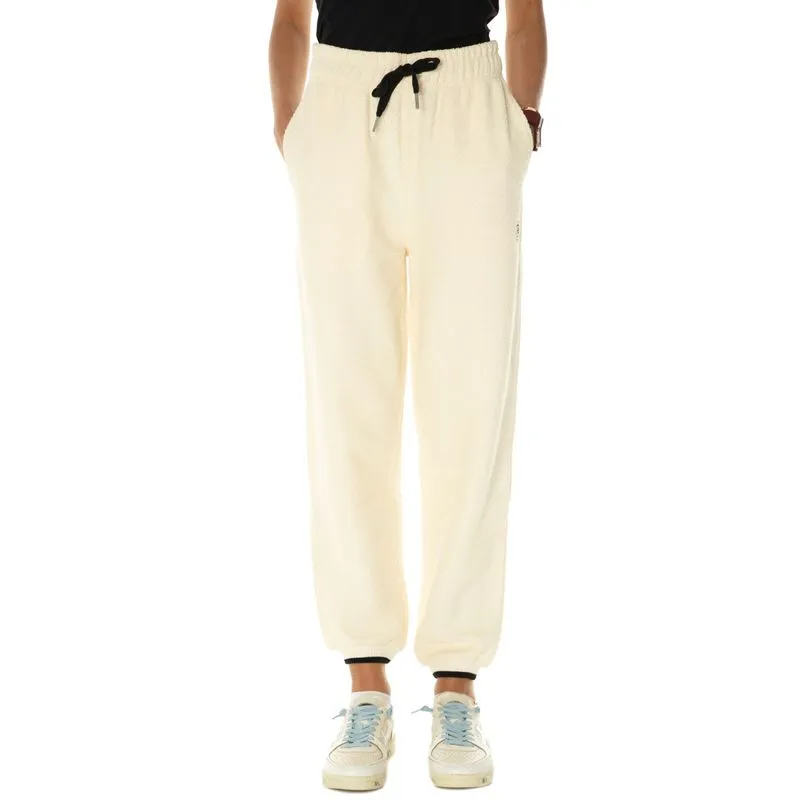 Jogger beige con monogramma TH 