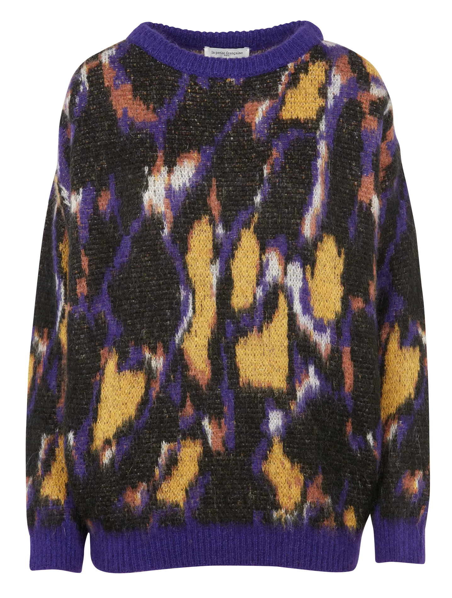  LA PETITE FRANCAISE   PANTHERE - Maglione scollo tondo con stampa jacquard | Viola
