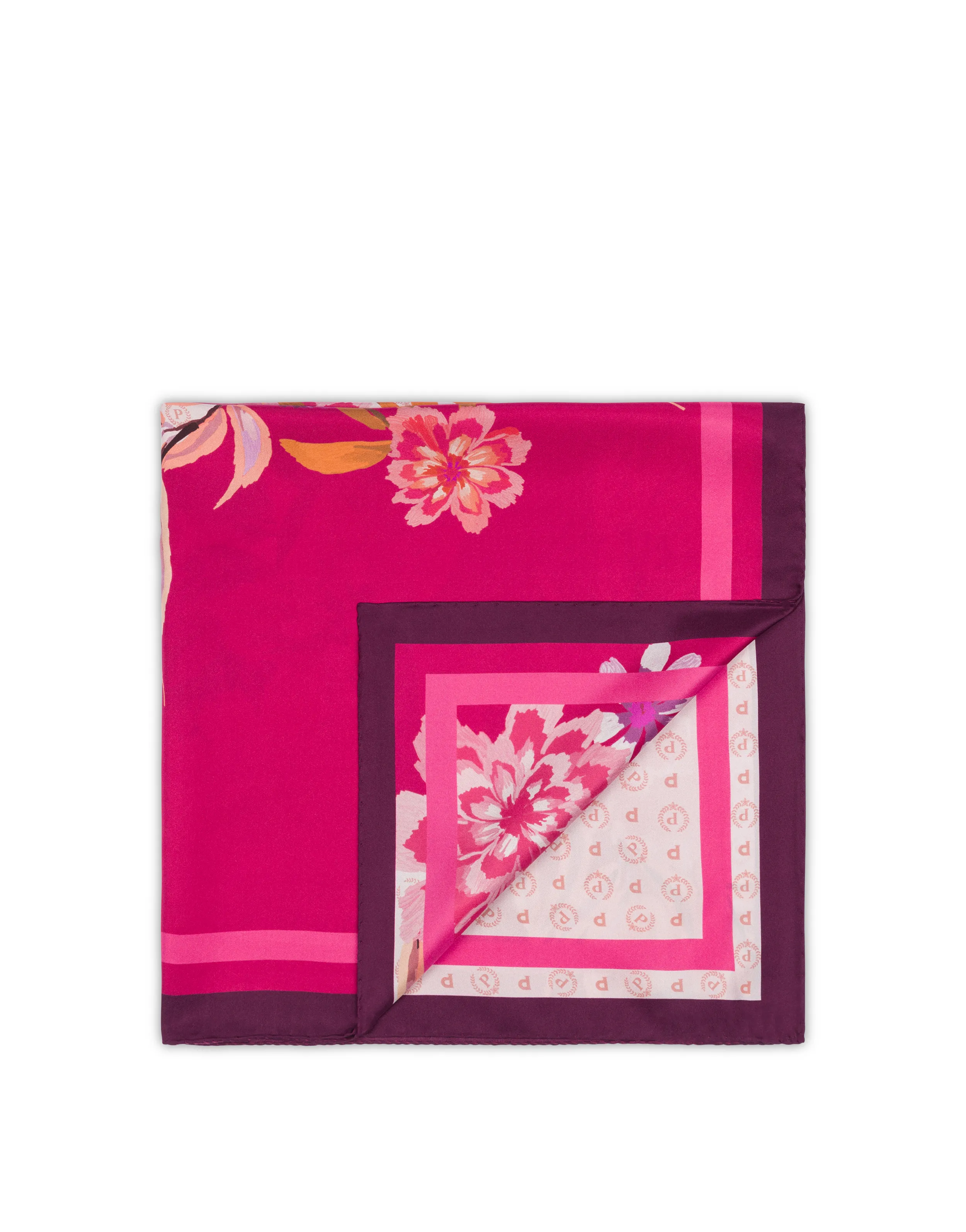     Linea Pollini Foulard In Seta Con Stampa Fiori Bordeaux