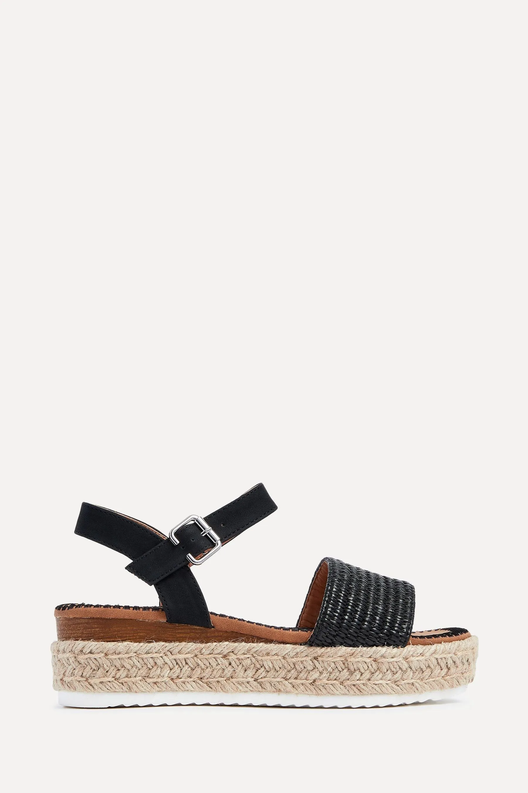 Linzi Panama - Sandali flatform in due parti in rafia