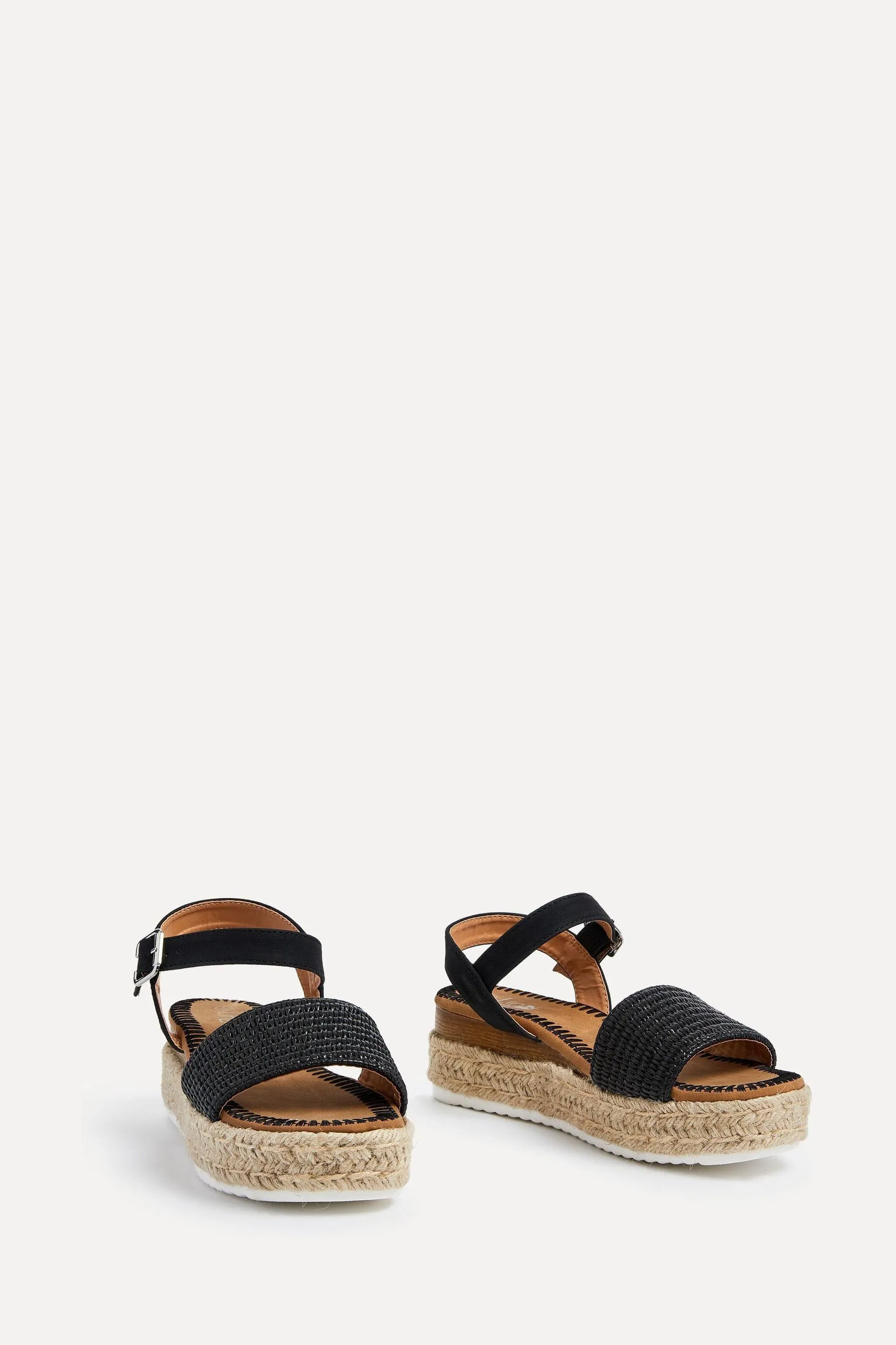 Linzi Panama - Sandali flatform in due parti in rafia