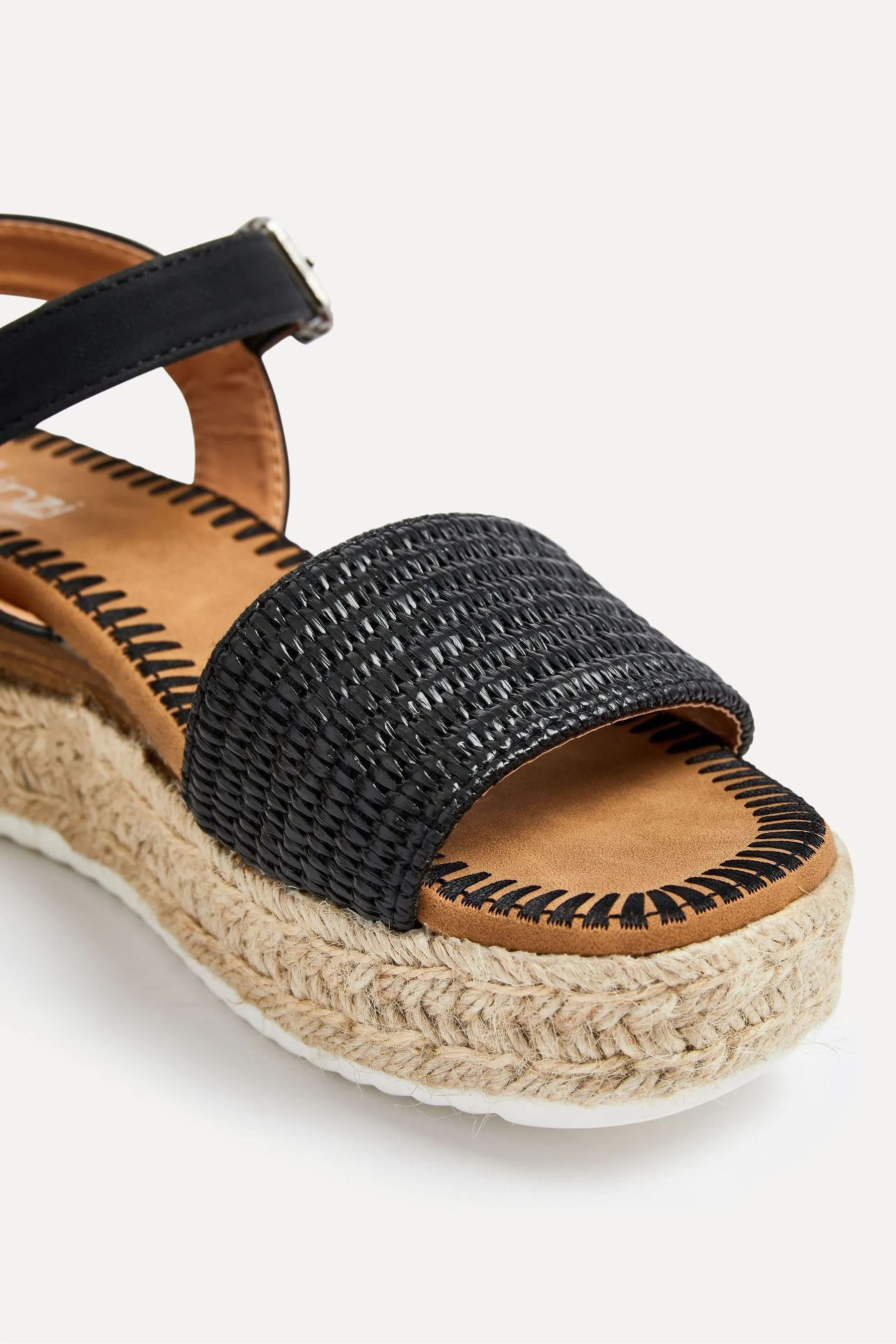 Linzi Panama - Sandali flatform in due parti in rafia