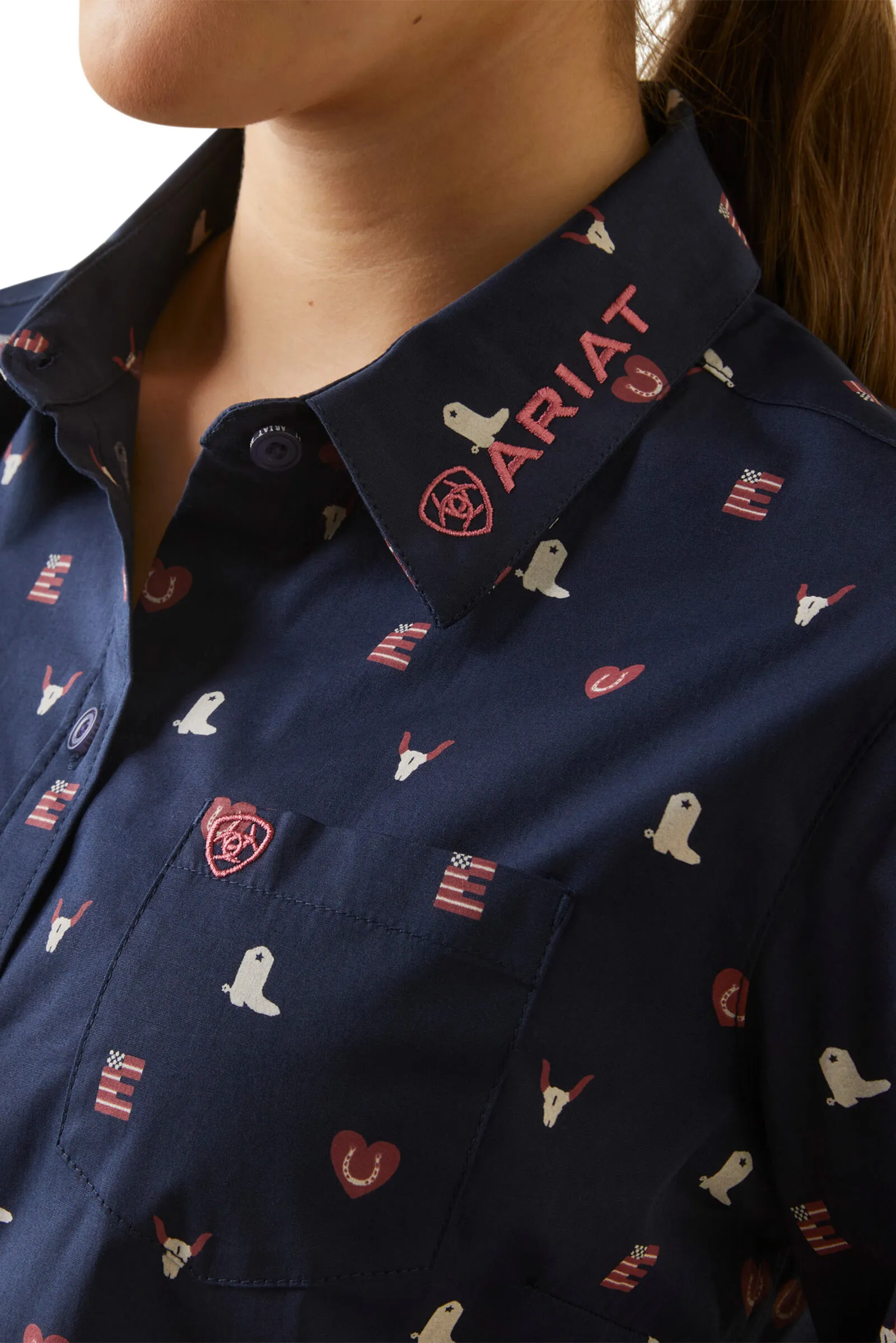 Maglia a maniche lunghe elasticizzata Ariat Team Kirby da donna