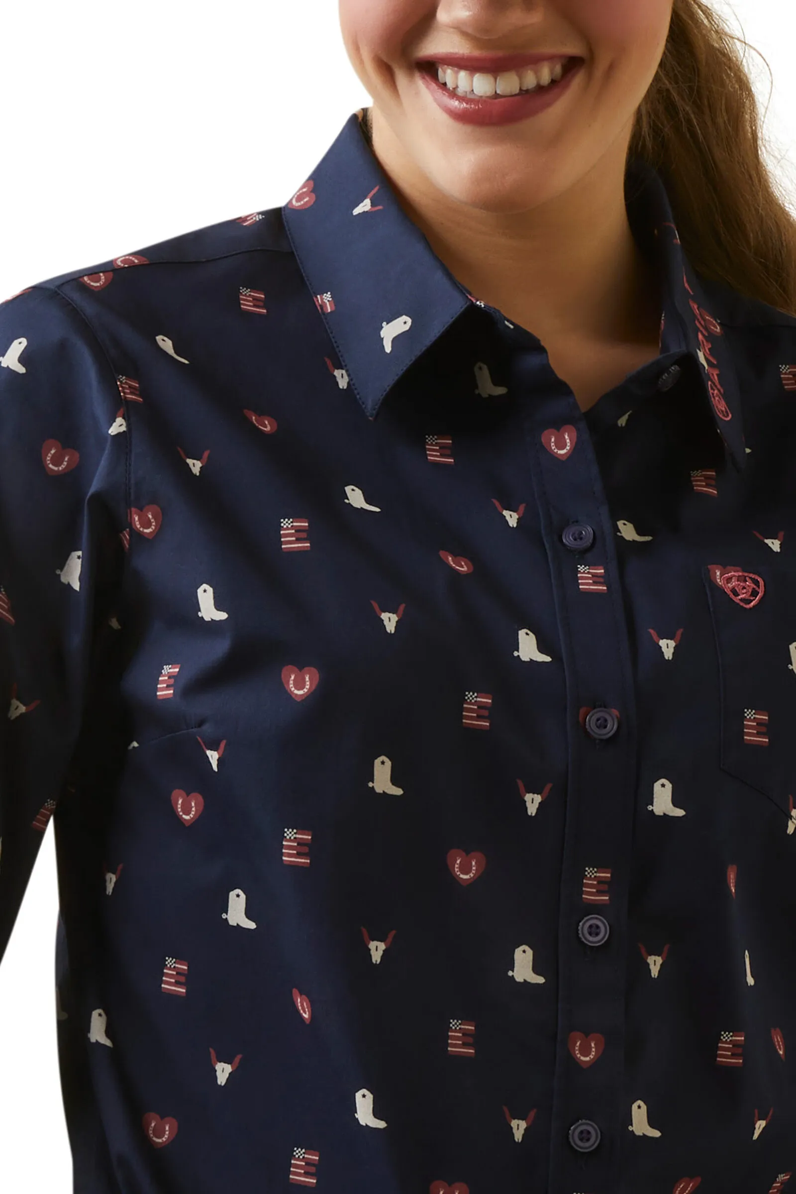 Maglia a maniche lunghe elasticizzata Ariat Team Kirby da donna