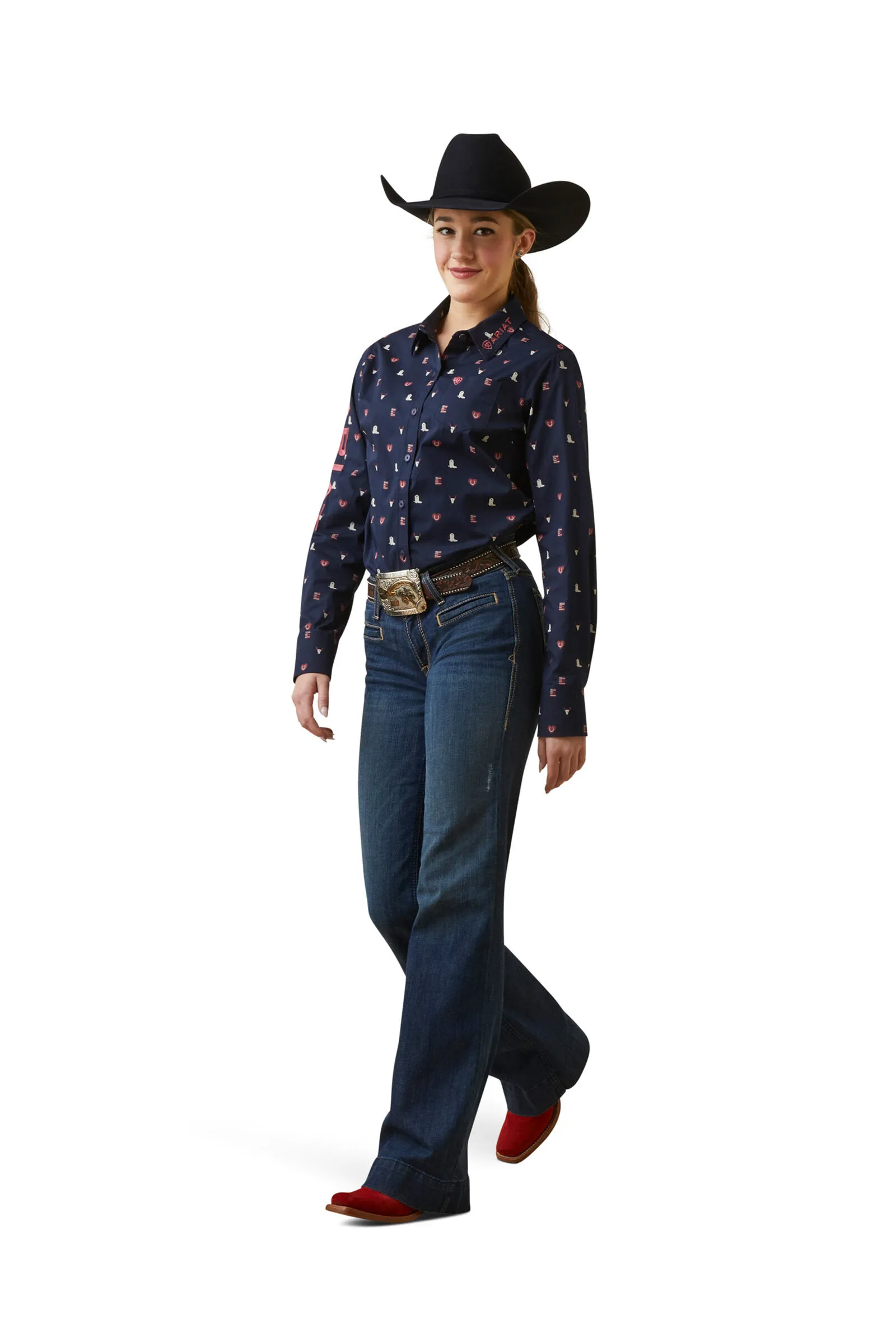 Maglia a maniche lunghe elasticizzata Ariat Team Kirby da donna