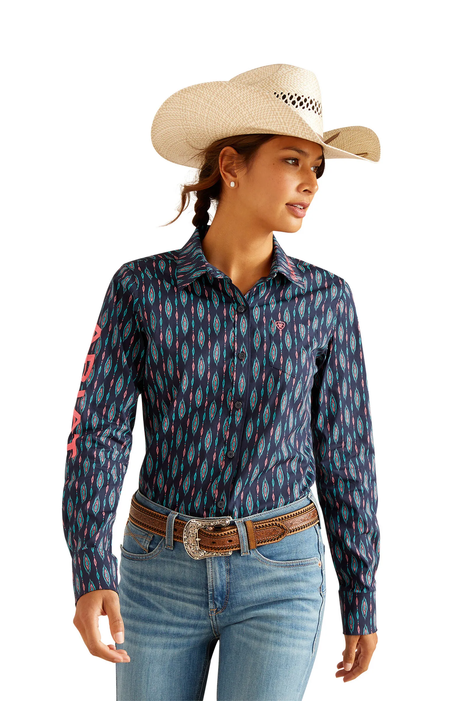 Maglia a maniche lunghe elasticizzata Ariat Team Kirby da donna