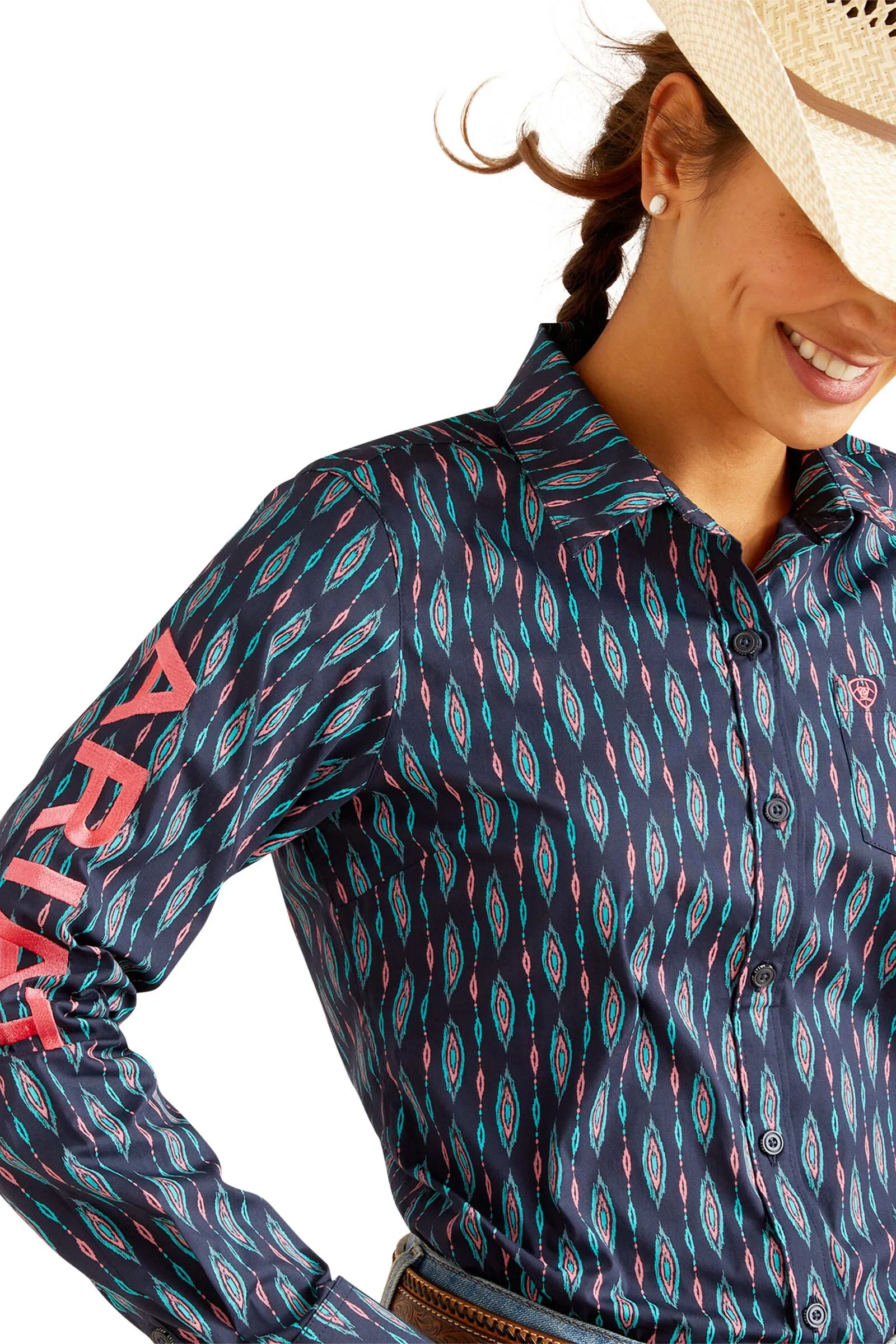 Maglia a maniche lunghe elasticizzata Ariat Team Kirby da donna