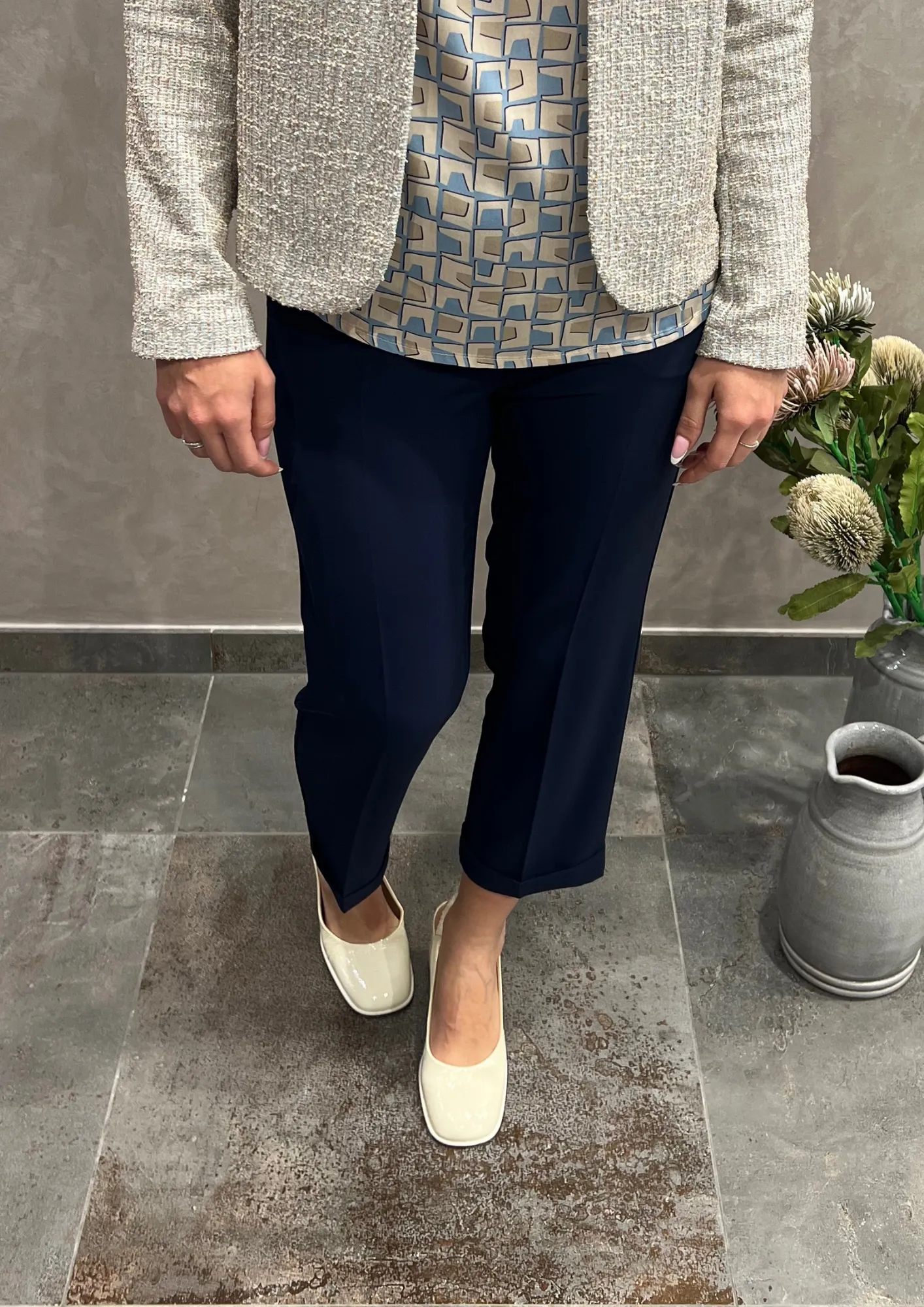 Maglia a scatola Punto Milano con tasche