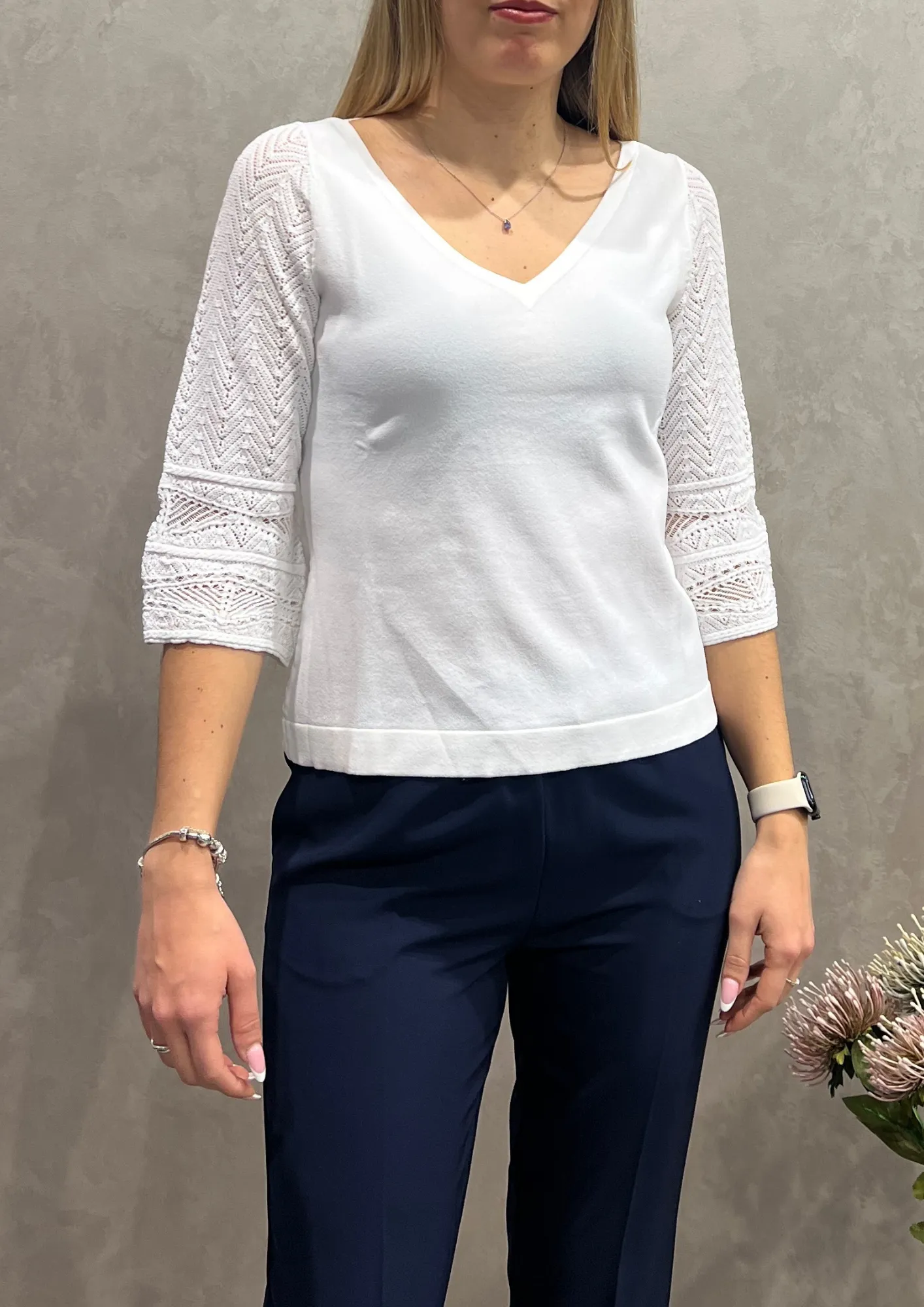 Maglia a scatola Punto Milano con tasche