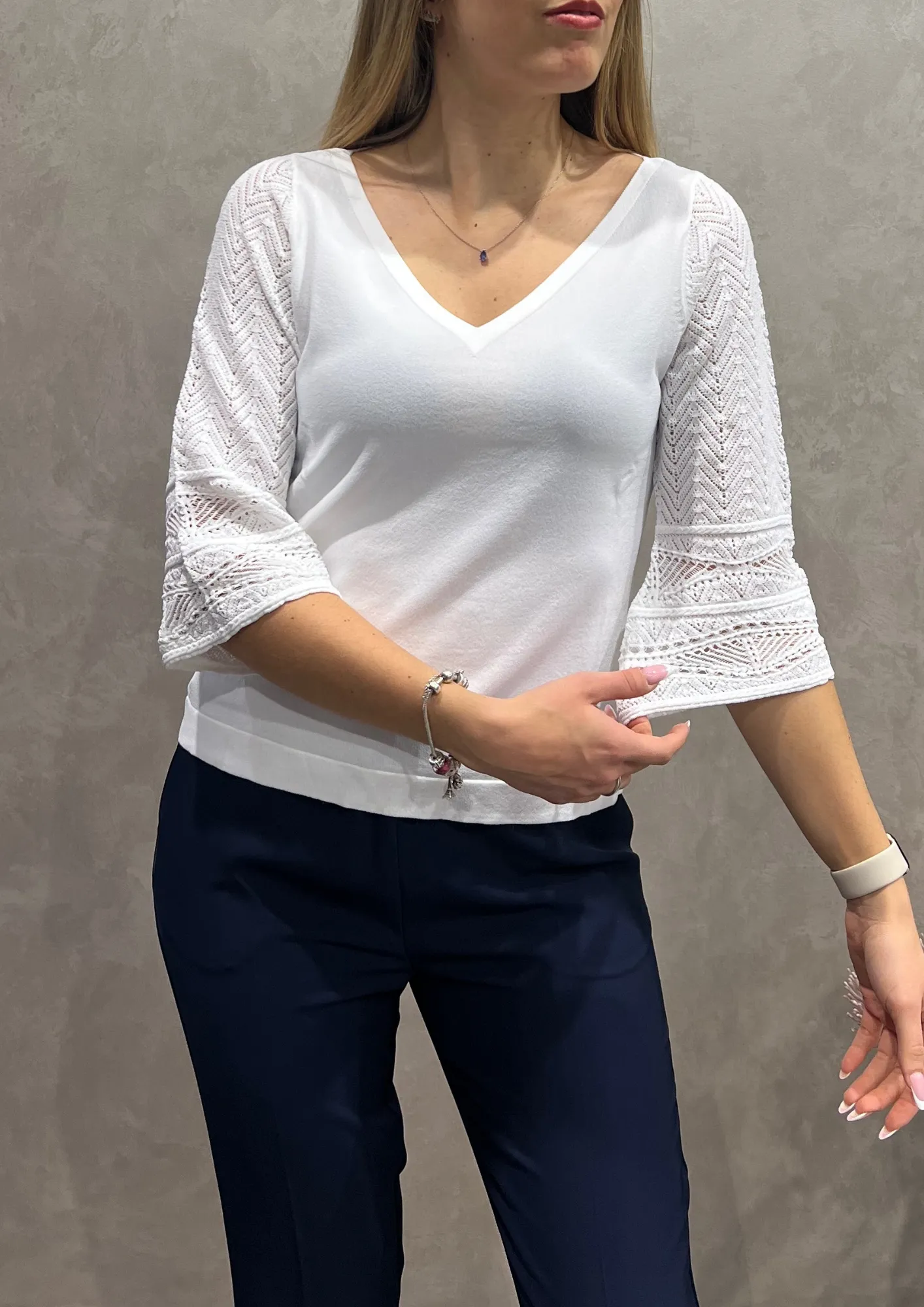 Maglia a scatola Punto Milano con tasche