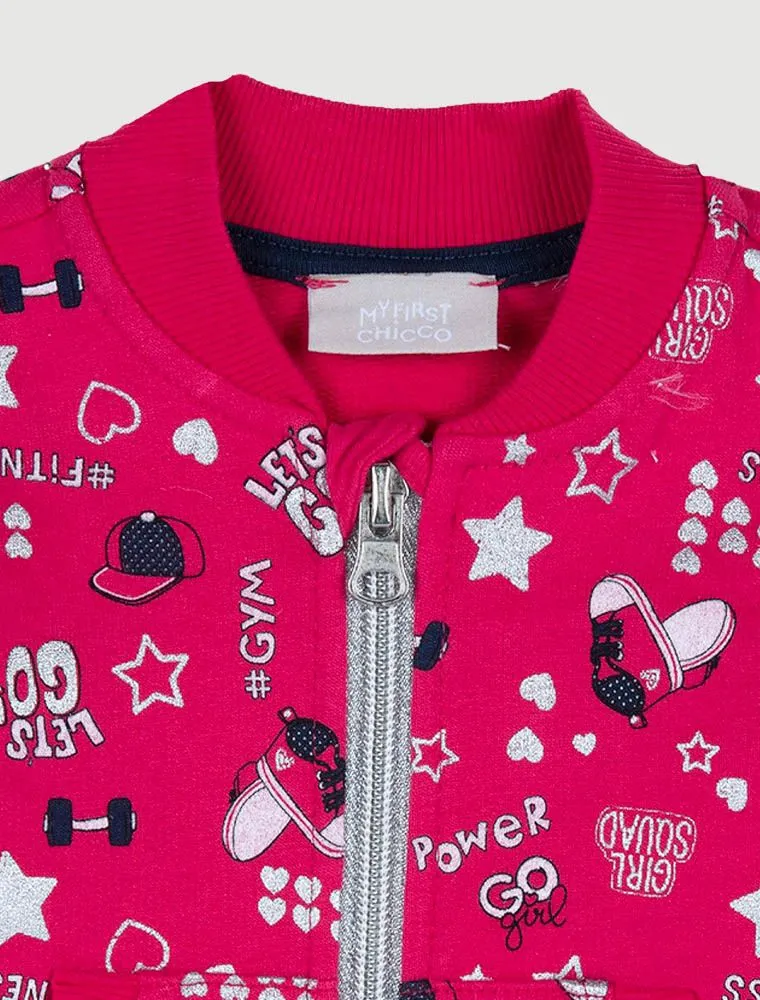 Maglia In Felpa Aperta Chicco - Rosa