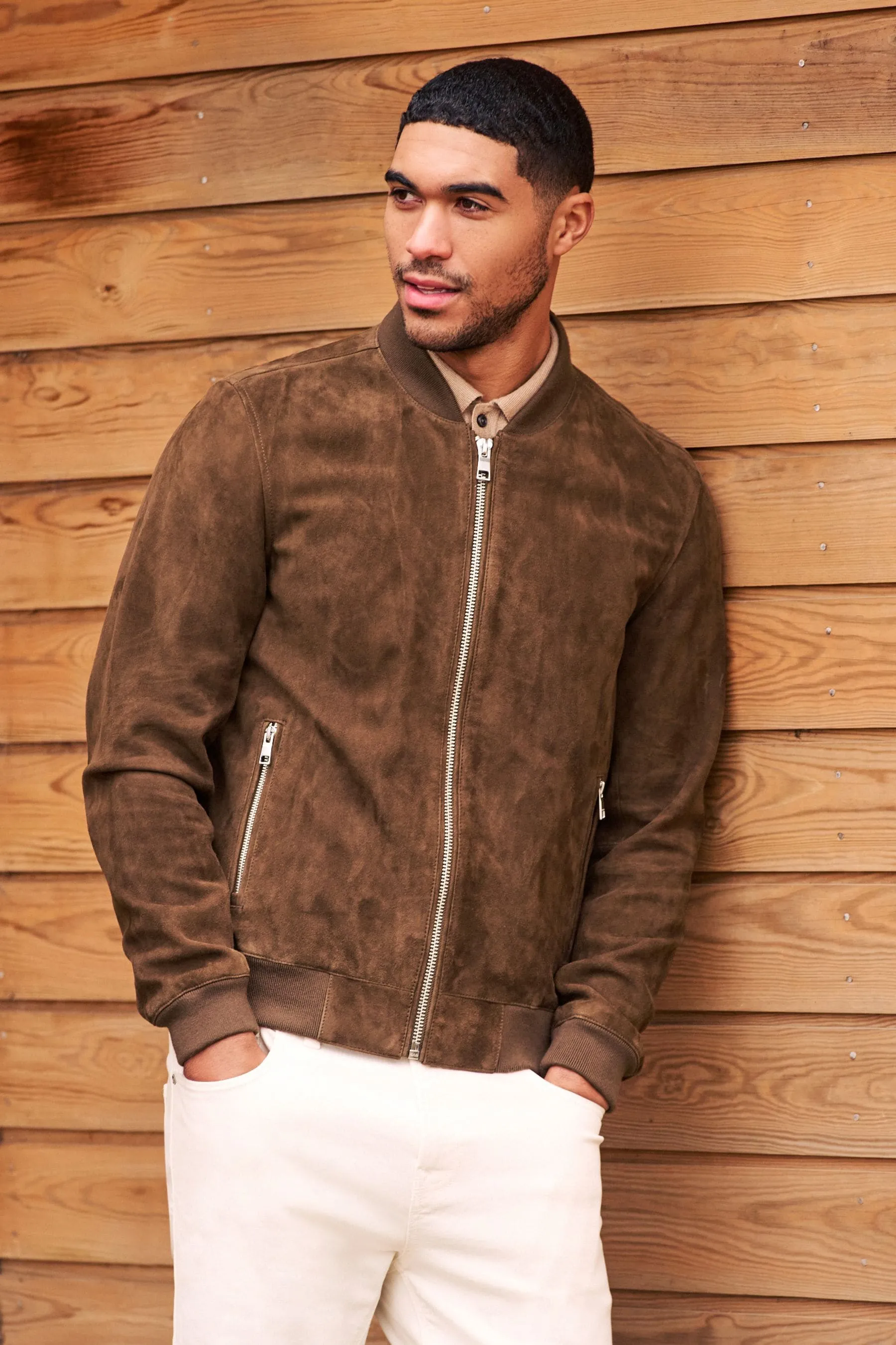 Marrone  - Bomber scamosciato