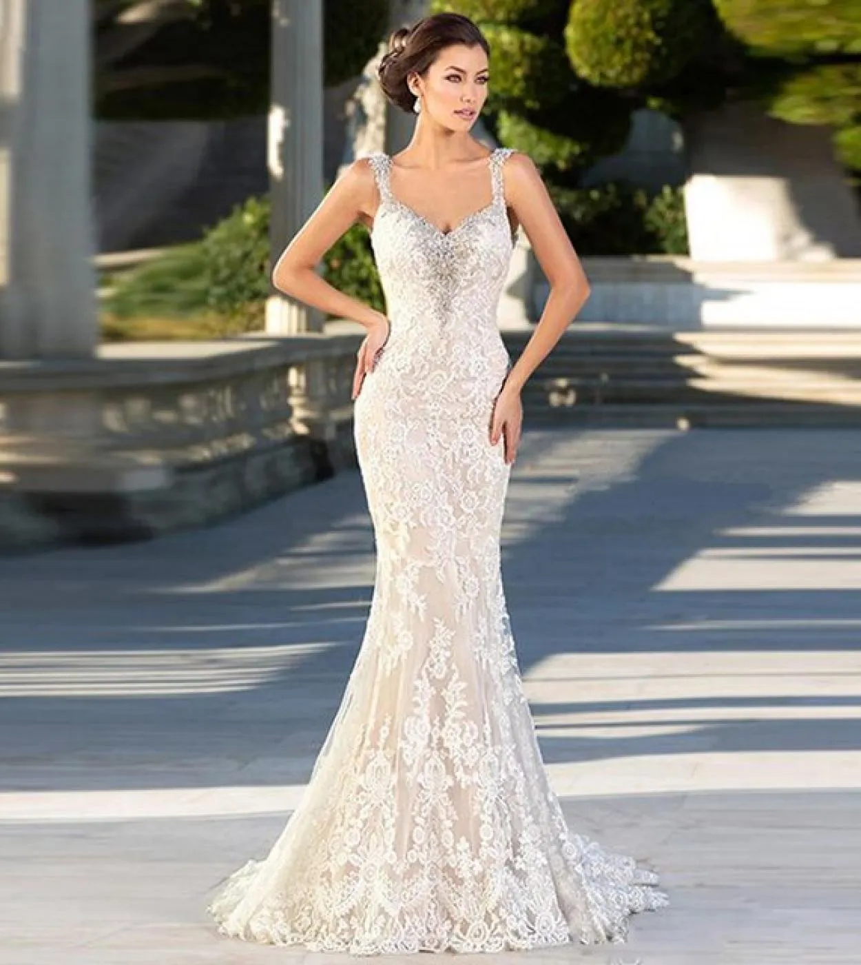 Mermaid Wedding Lace Sweetheart 2023 Abito da sposa senza schienale Abito da sposa bianco Vestido De Robe Mariée Double senza ma