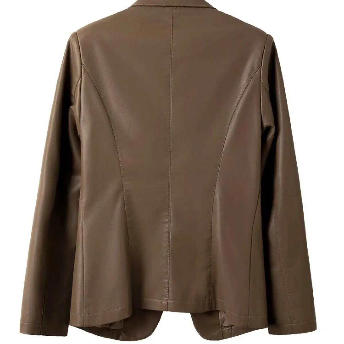 Moda femminile Blazer casual Donna Caffè Verde Beige Nero Solido Manica lunga Bottone singolo Autunno Inverno Cappotto da donna