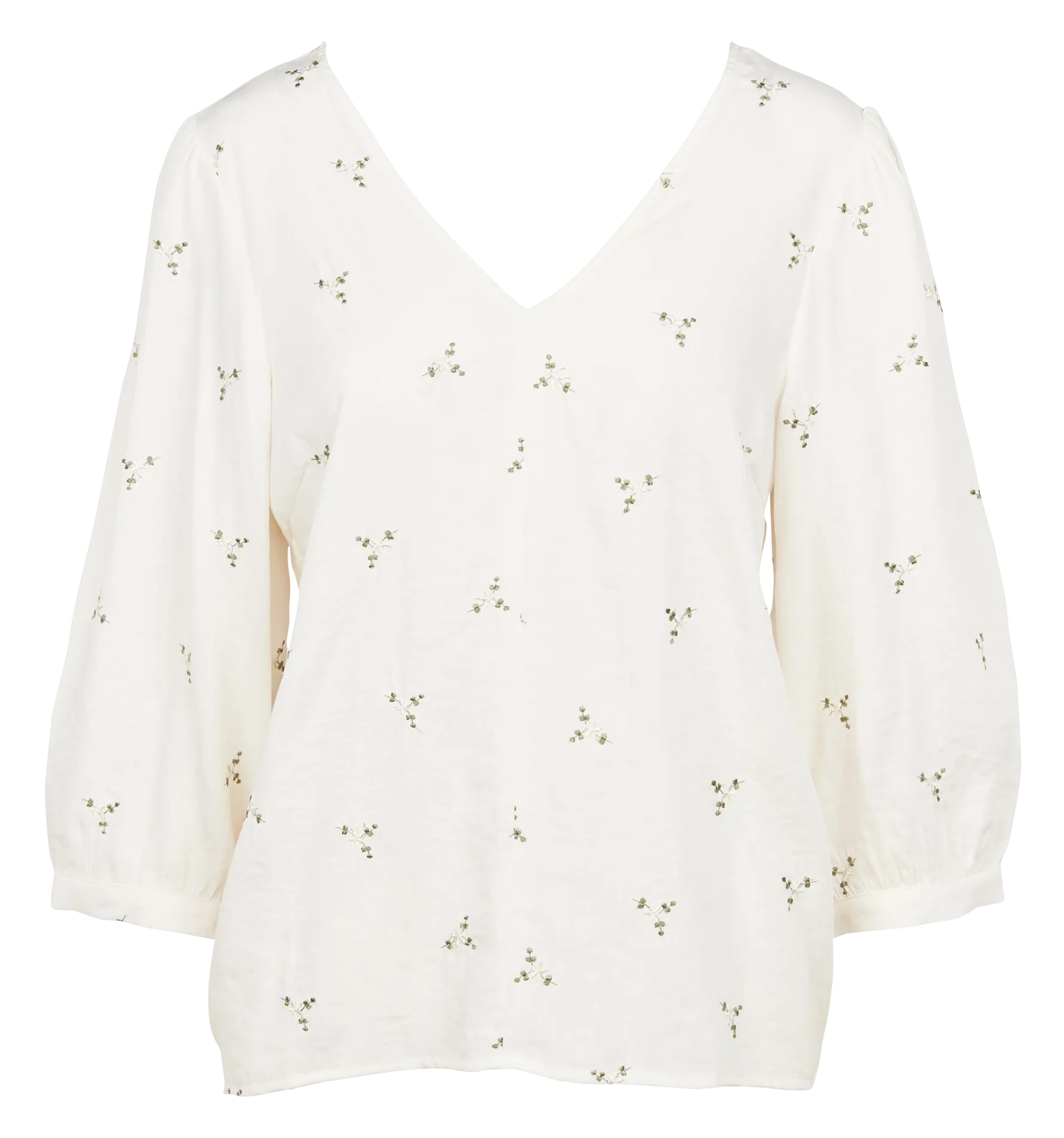  MOSS COPENHAGEN   Top scollo a V ricamato | Bianco