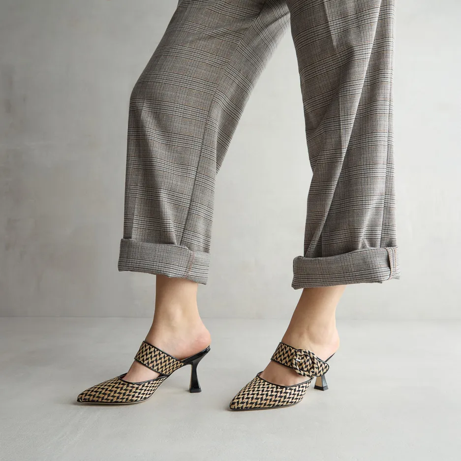 Mule Rafia Beige e Nere