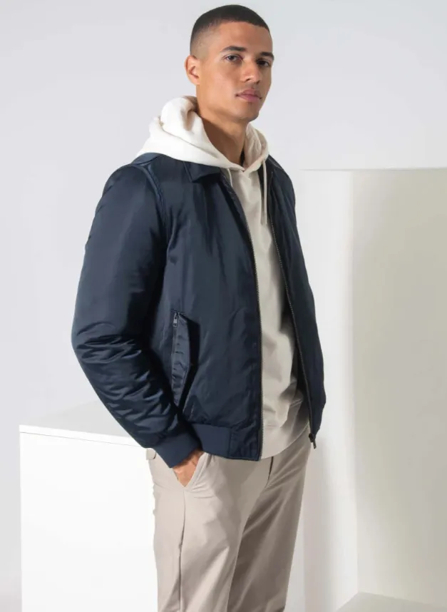  NEW MAN   Giacca bomber con colletto classico | Blu