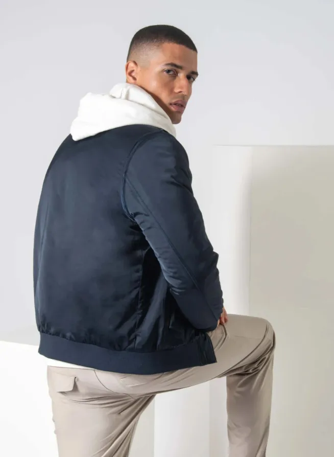  NEW MAN   Giacca bomber con colletto classico | Blu