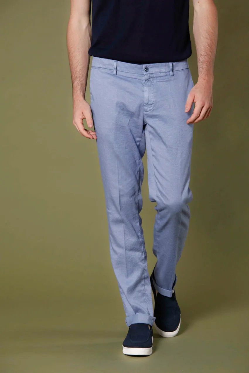 New York pantalon chino homme en lin et coton régulière