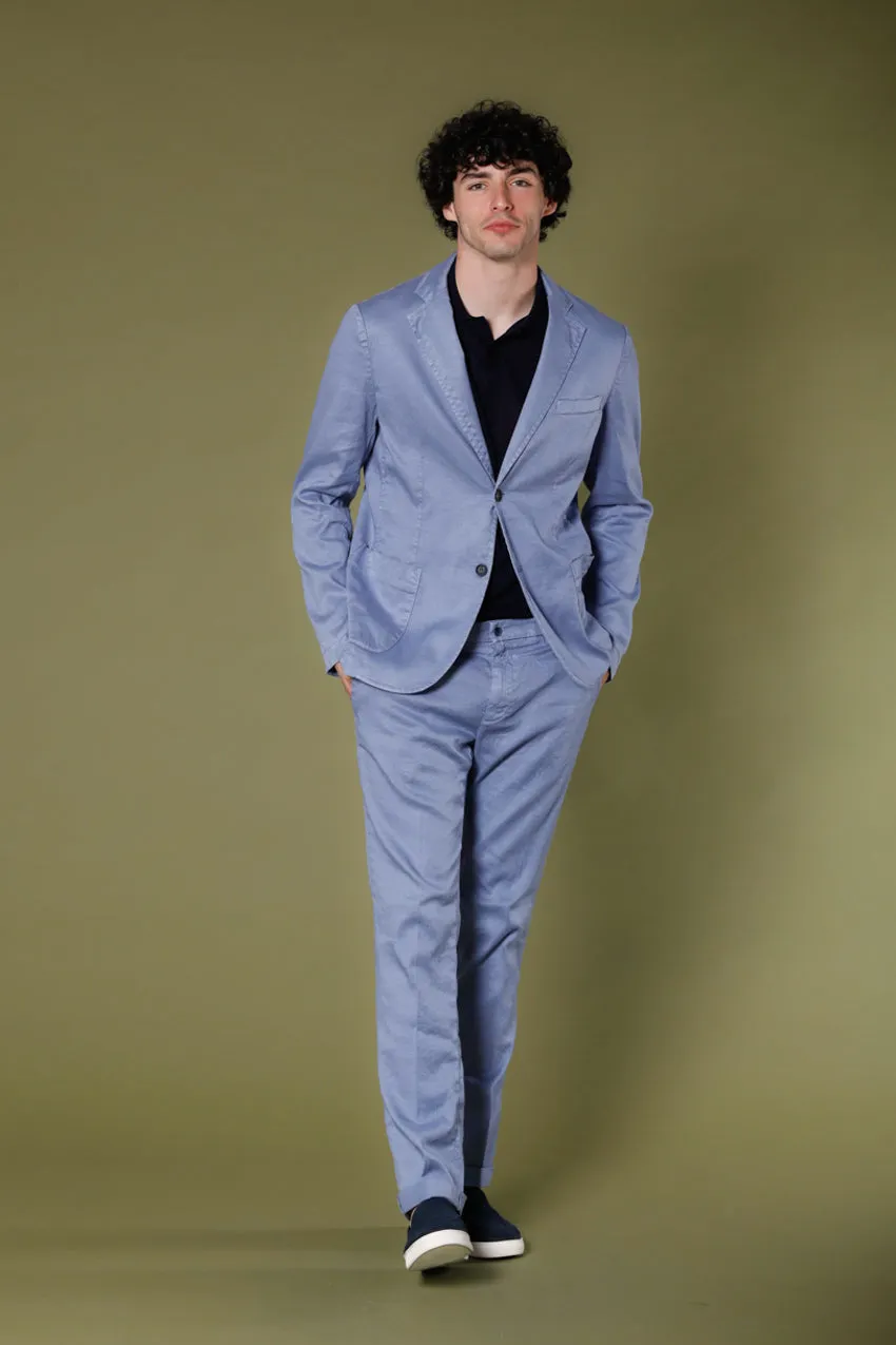 New York pantalon chino homme en lin et coton régulière