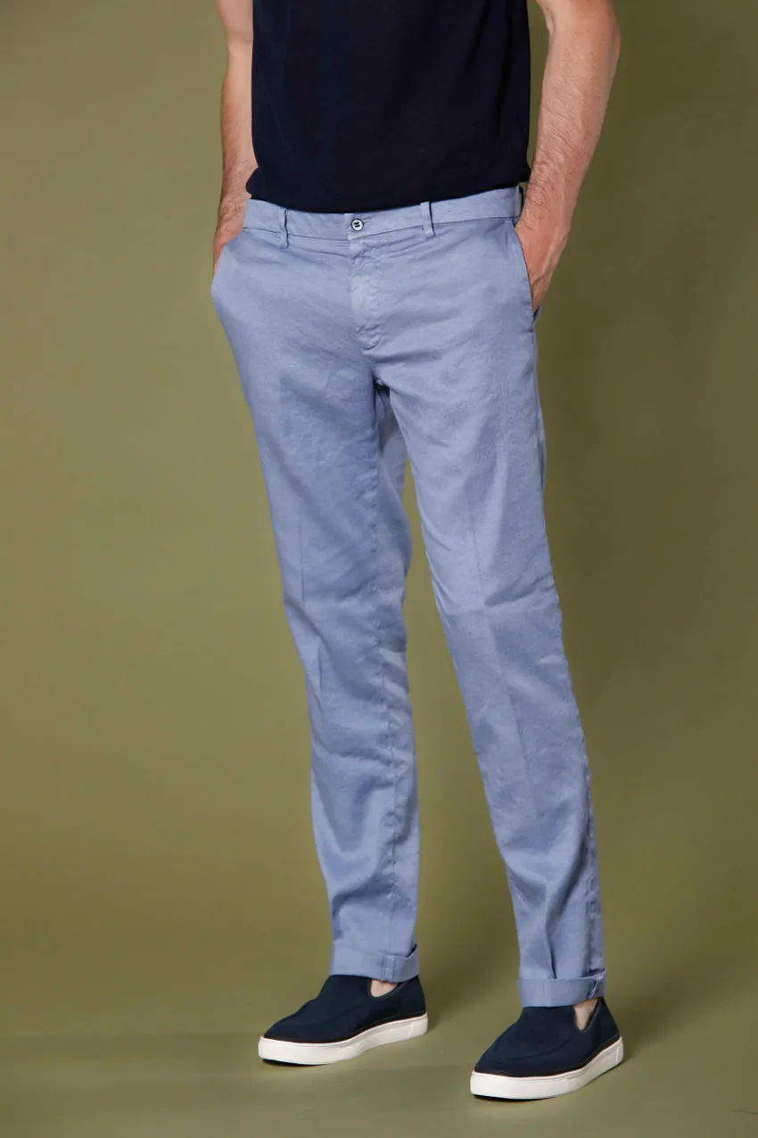 New York pantalon chino homme en lin et coton régulière