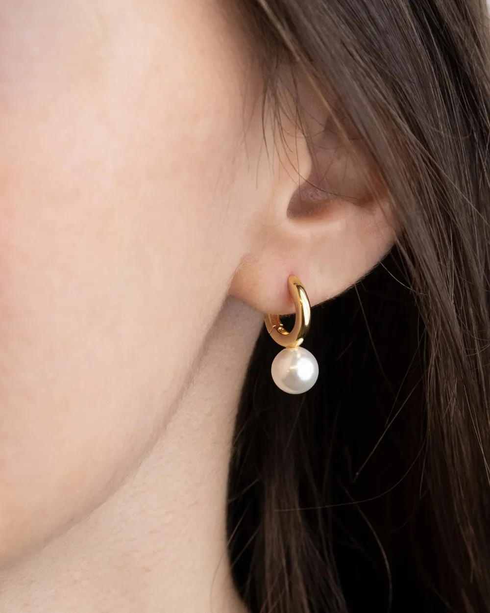 ORECCHINO BIG PEARL OYSTER PLACCATO ORO CON PERLA