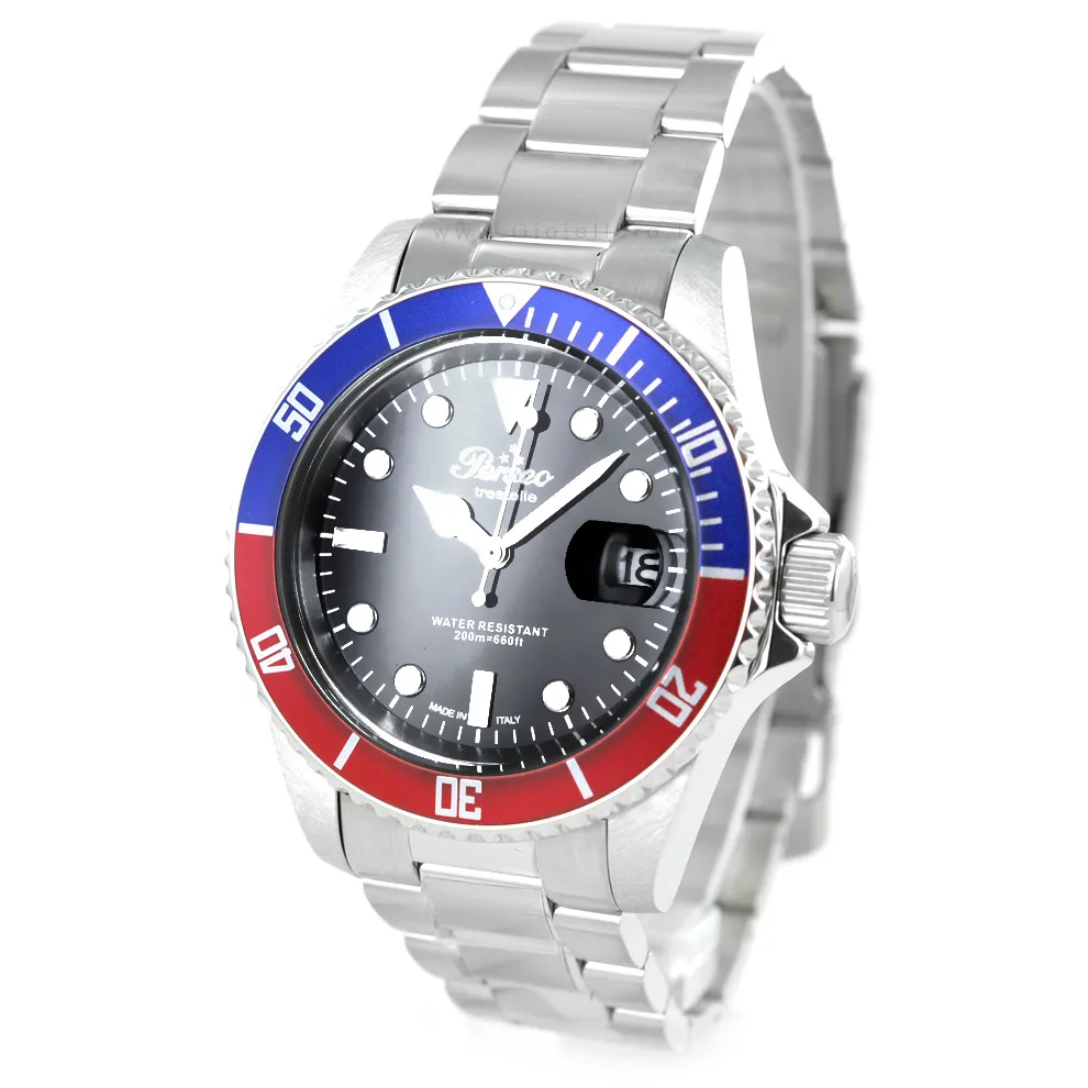Orologio Perseo Modello Submariner Quarzo Rosso e Blu 6789