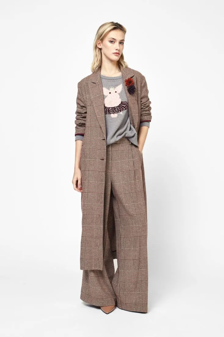  Palazzo trousers with checkered pattern    