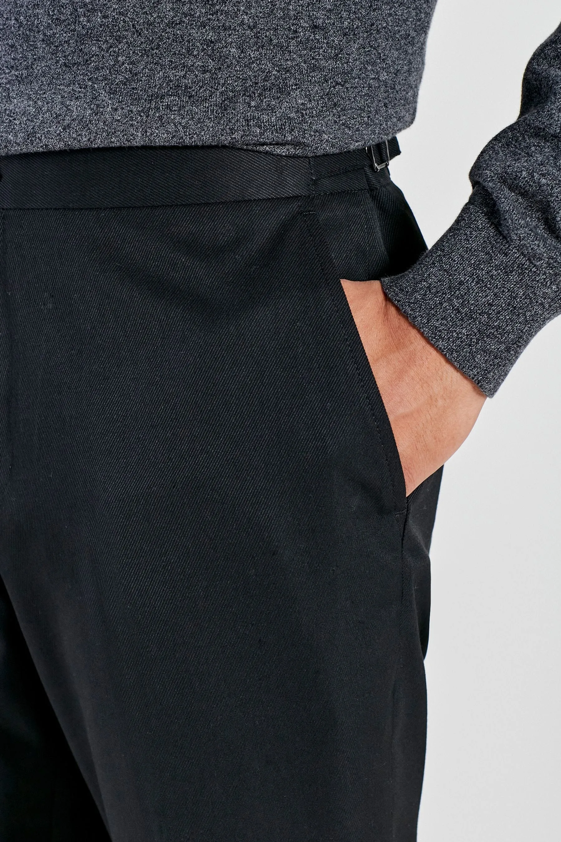 Pantaloni elegante in twill con regolabile laterale    